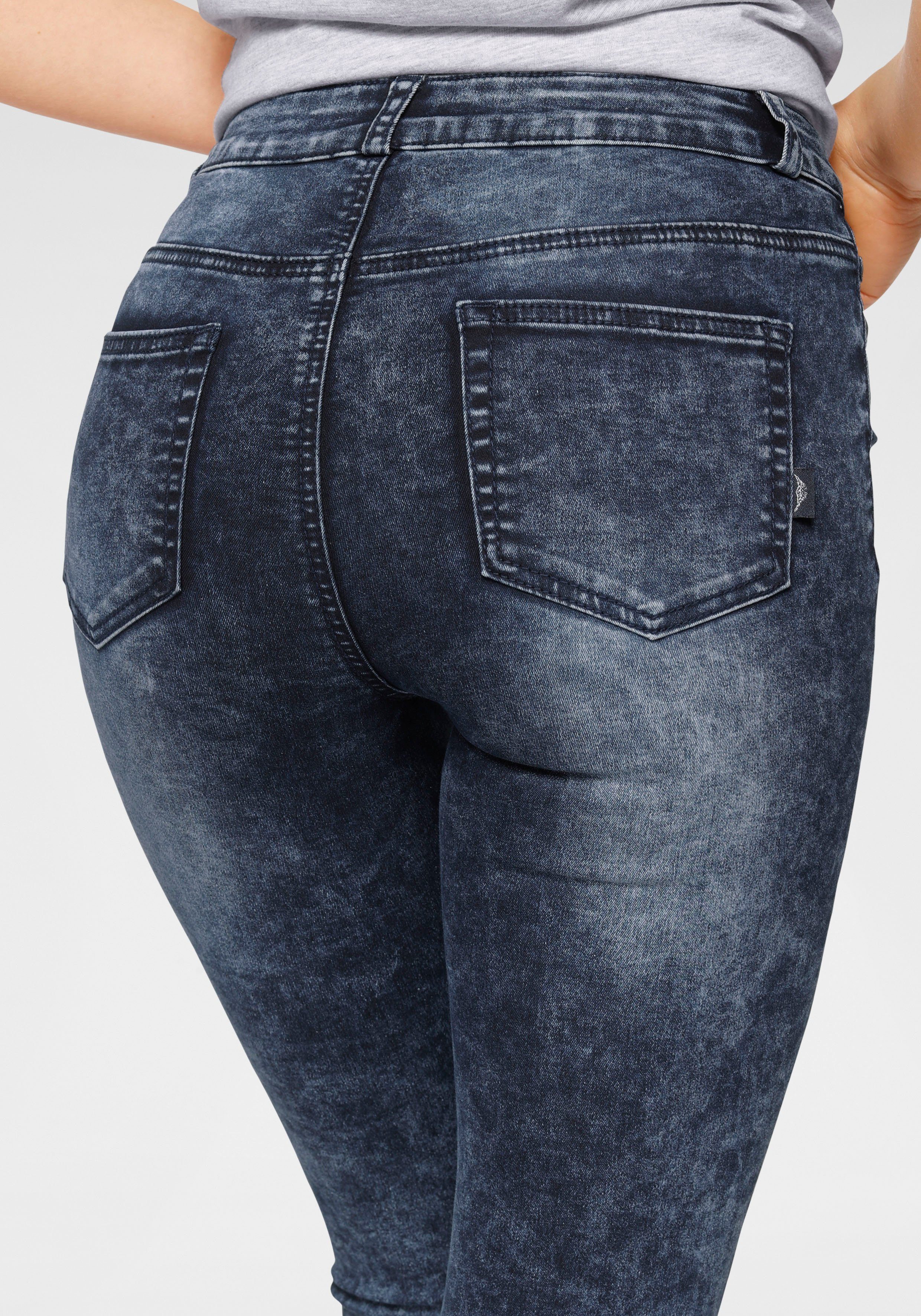 Arizona Skinny-fit-Jeans Ultra Stretch Jeans washed darkblue-moonwashed Moonwashed moon