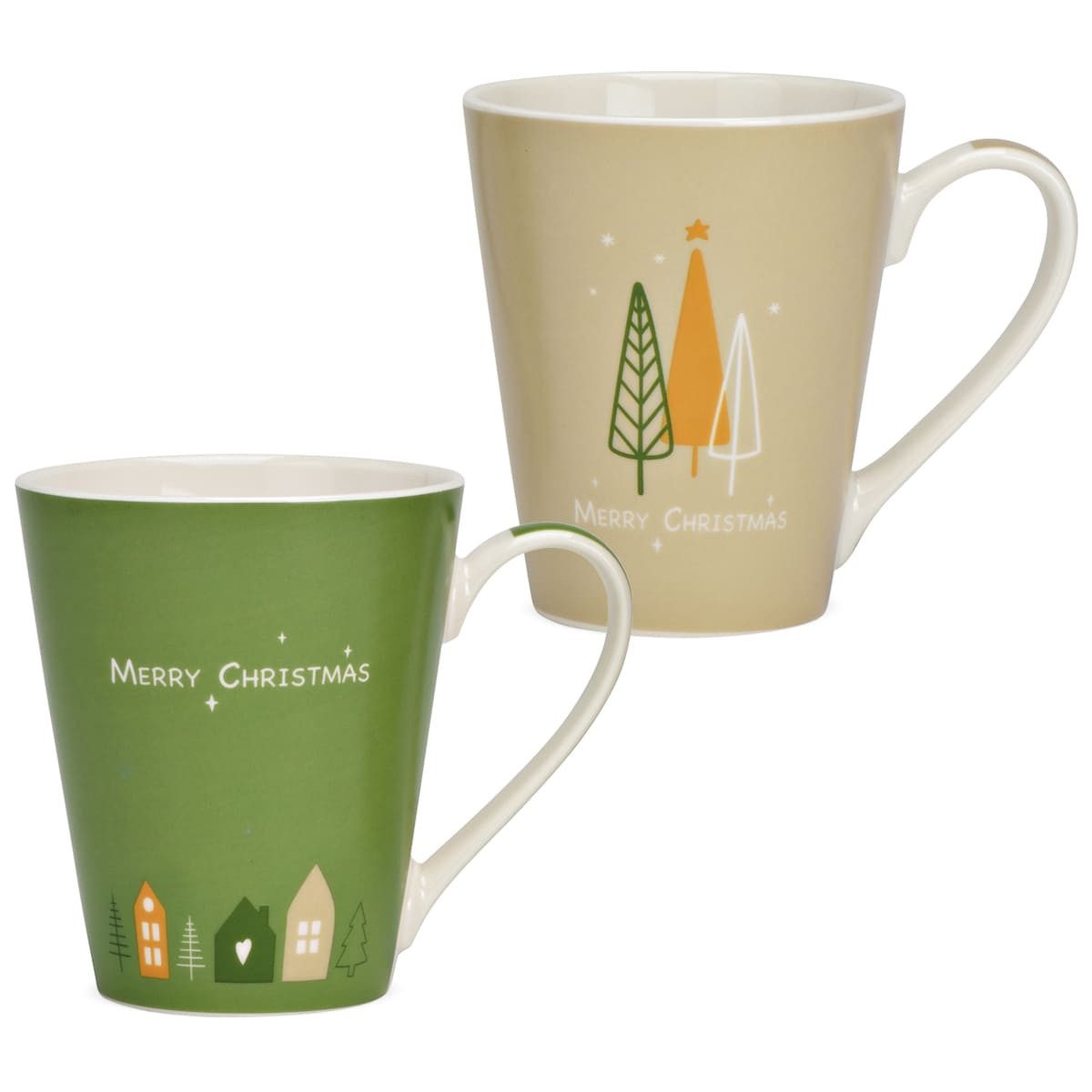 Tasse Große Weihnachts-Tassen mit Spruch 2er Set Porzellan 9 cm, 380 ml