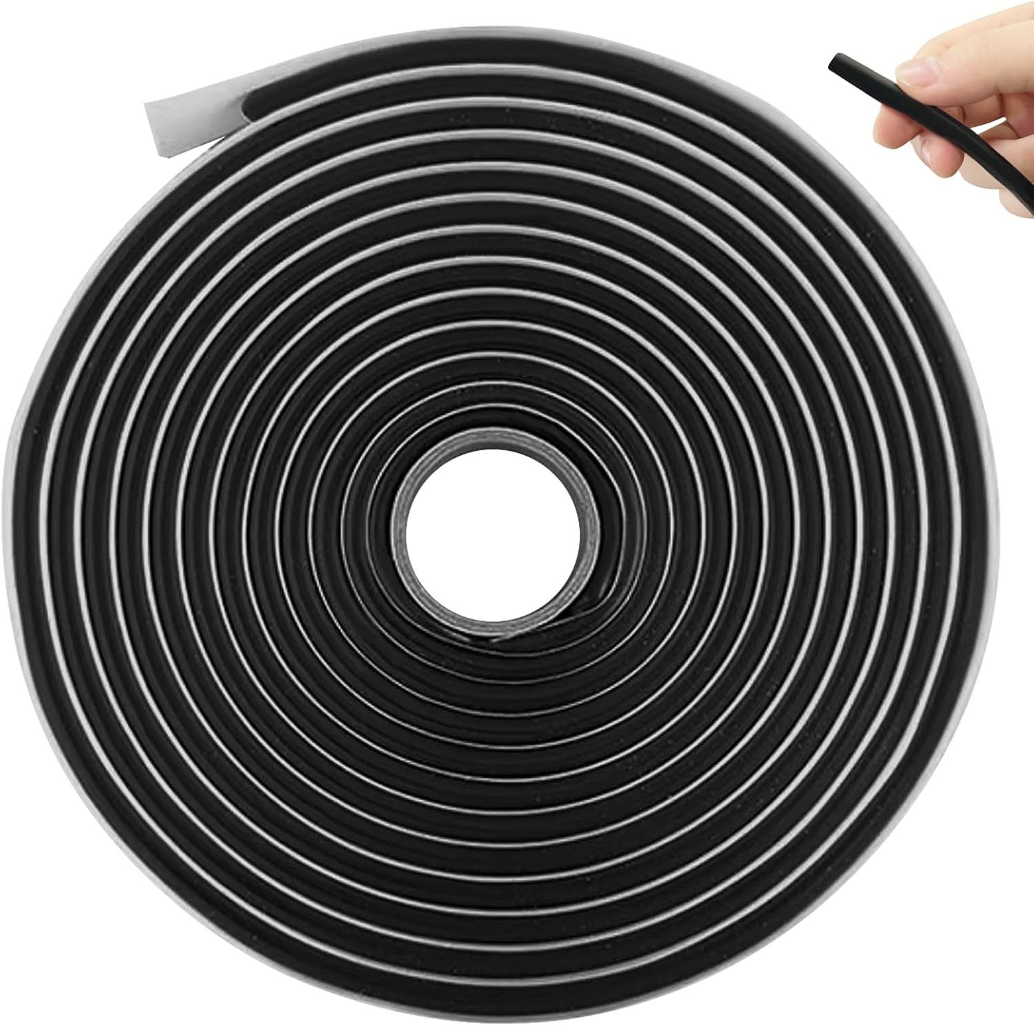 Zengi Dichtungsband Butyl-Dichtungsband 9,5 mm × 4 m selbstklebend wasserdicht Schwarz, (Packung, 1-St., 1 Rolle Butyl-Dichtungsband), UV-beständig, hitzebeständig, flexibel, für Metall Kunststoff Glas