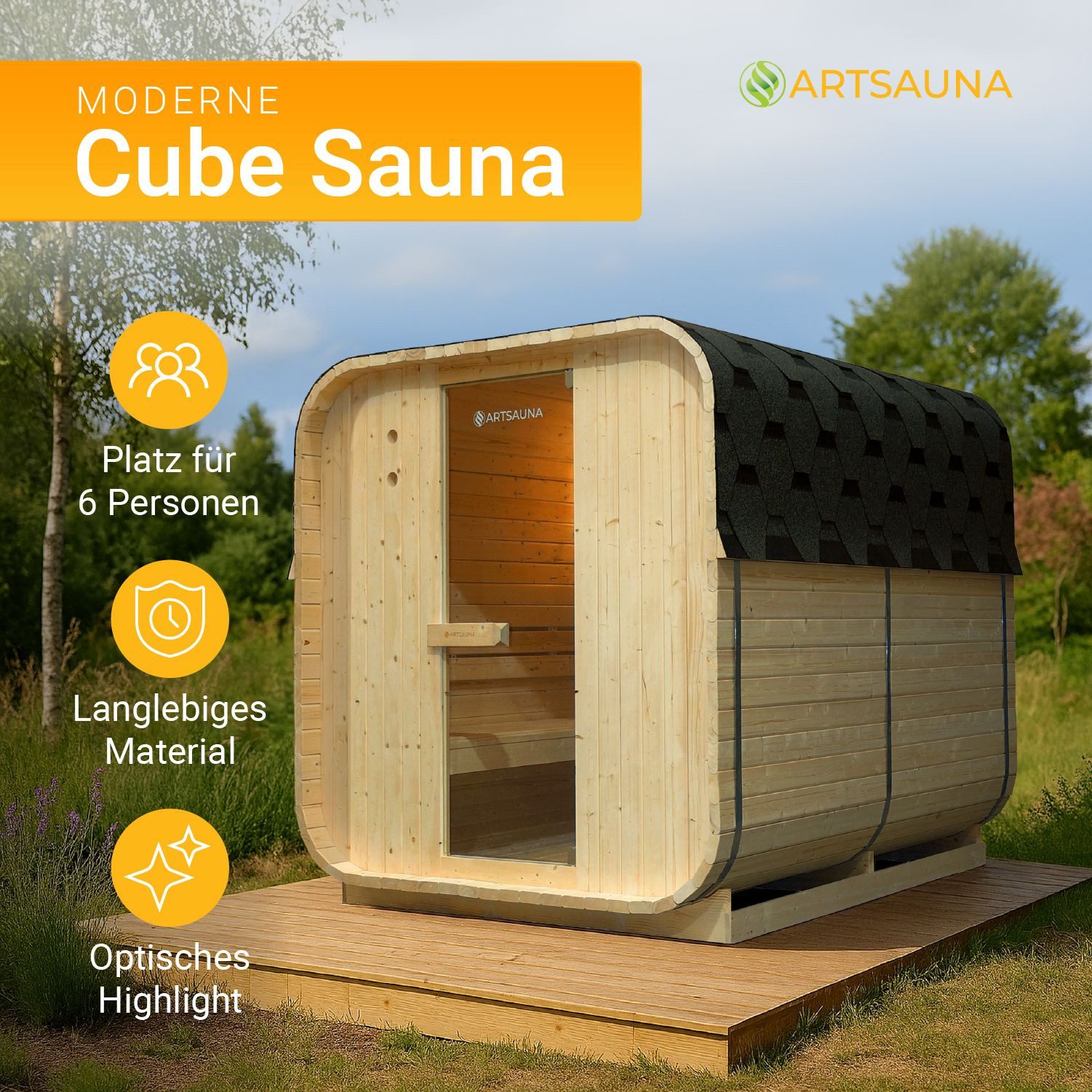 Artsauna Fasssauna Nolvik, BxTxH: 185 x günstig online kaufen