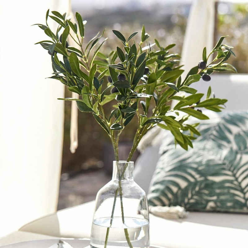Kunstblume »Deko-Olivenzweig 2er Set Olives grün«, Mirabeau, Höhe 86.0 cm