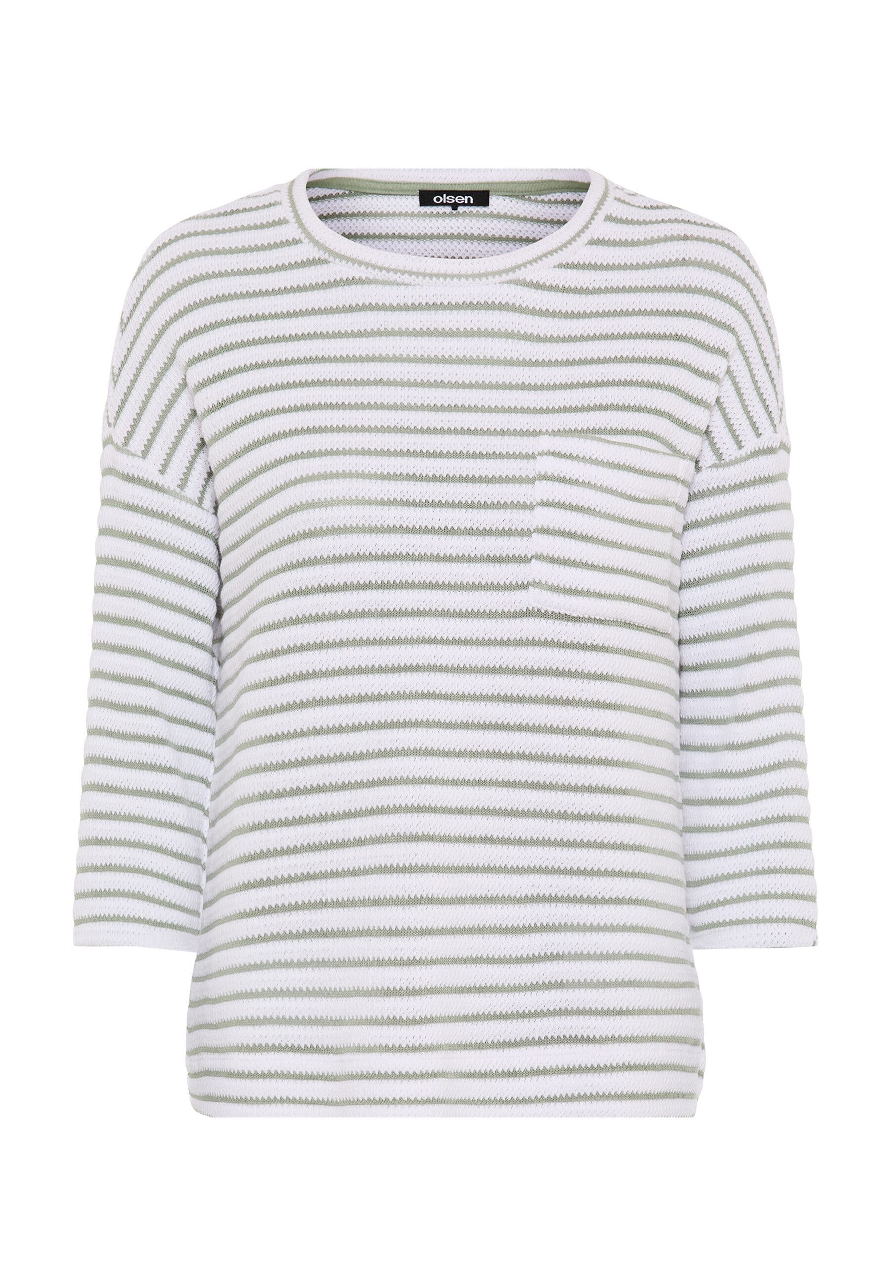 Olsen T-Shirt Shirt mit Jacquard-Streifen