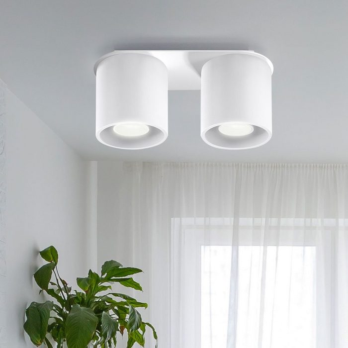 etc-shop LED Deckenspot Leuchtmittel nicht inklusive Weiße Deckenleuchte für die Küche Aluminium runde