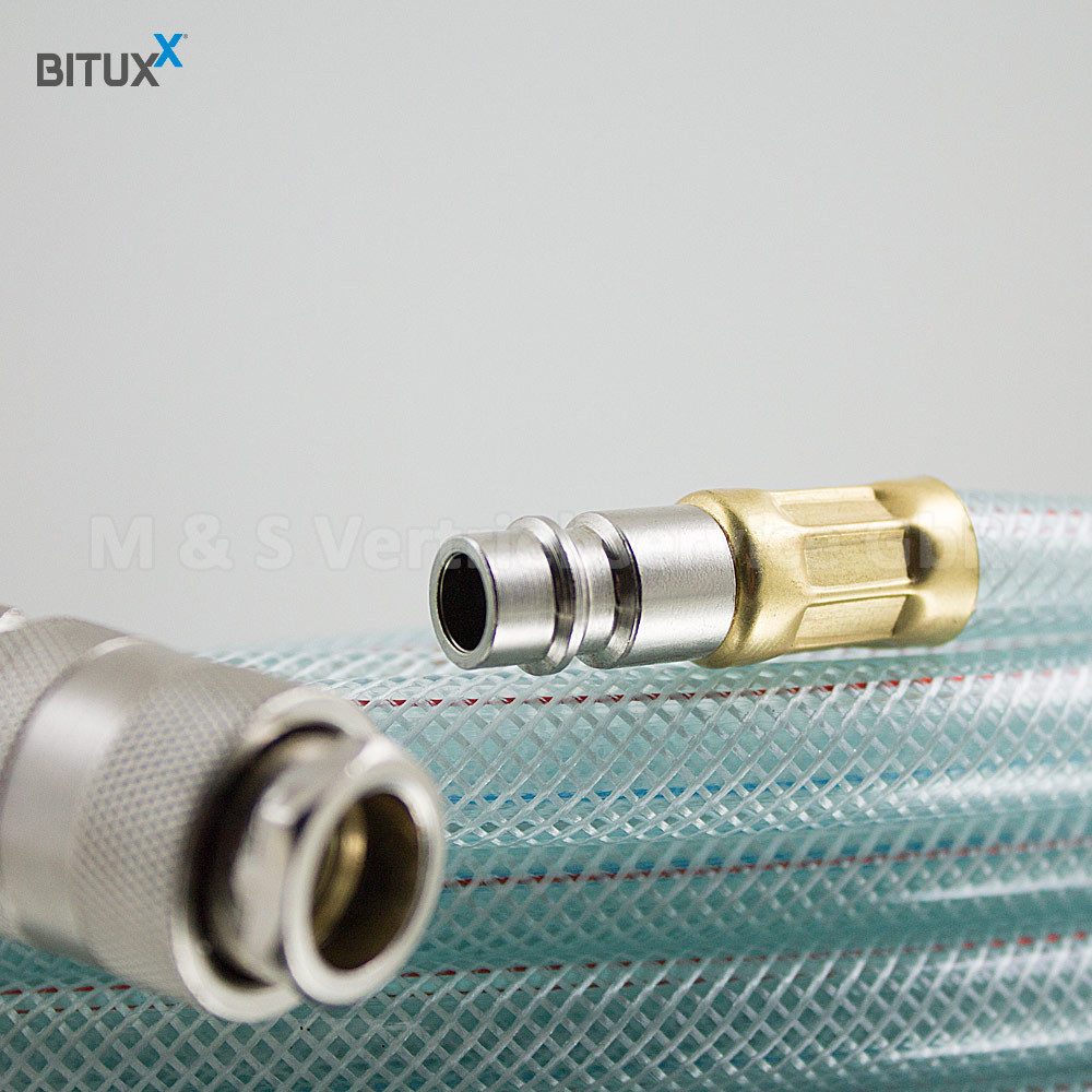 Bituxx Druckluftschlauch 10 Meter mit Steckkupplungen, max. Druck bei Dauerbelastung: 12 Bar bei 20°C