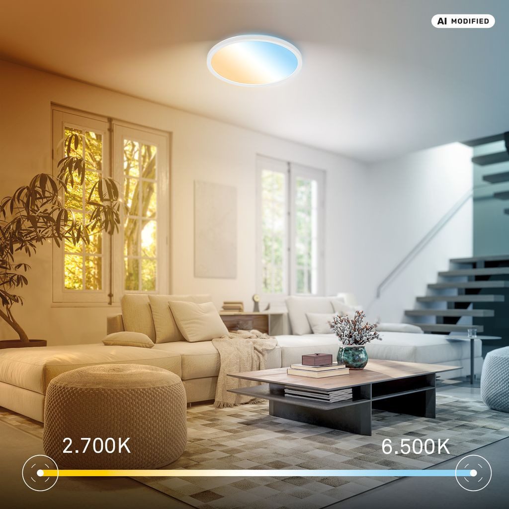 Briloner Leuchten LED Deckenleuchte LED Deckenlampe Dimmbar Fernbedienung Indirektes Licht CCTIC RGBIC, LED fest integriert, 6500K - Kaltweiß, 4000K - Neutralweiß, 2700K - Extra-Warmweiß, 3000K - Warmweiß, CCT Farbtemperatursteuerung - Warmweiß / Neutralweiß / Kaltweiß, 5500-6500K - Tageslichtweiß, 29x3 cm, Schlafzimmer, Wohnzimmer, Kinderzimmer
