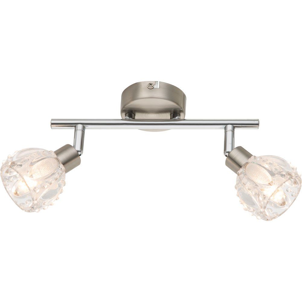 GLOBO LIGHTING LED Deckenleuchte, Leuchtmittel inklusive, Warmweiß, LED Decken Leuchte Schlaf Gäste Zimmer Kristall Glas Balken Spot Lampe