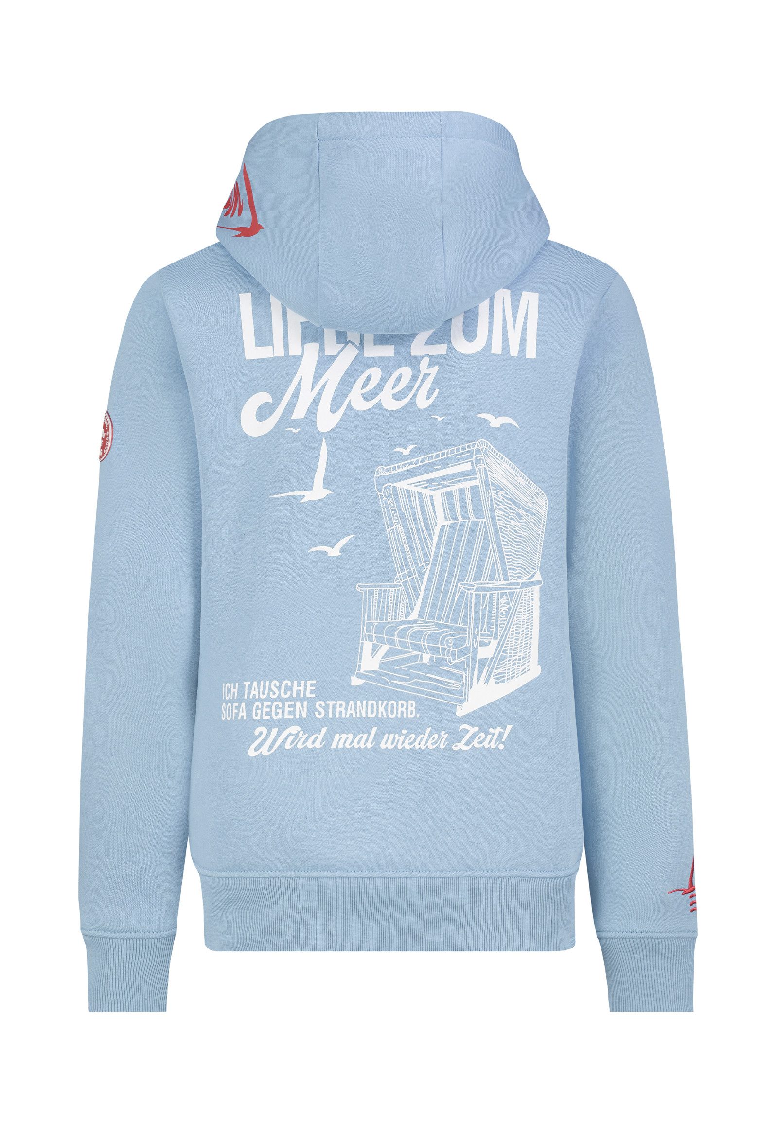 Eight2Nine Kapuzenpullover Damen Hoodie mit Küstenbackprint Sweater, Kapuze günstig online kaufen