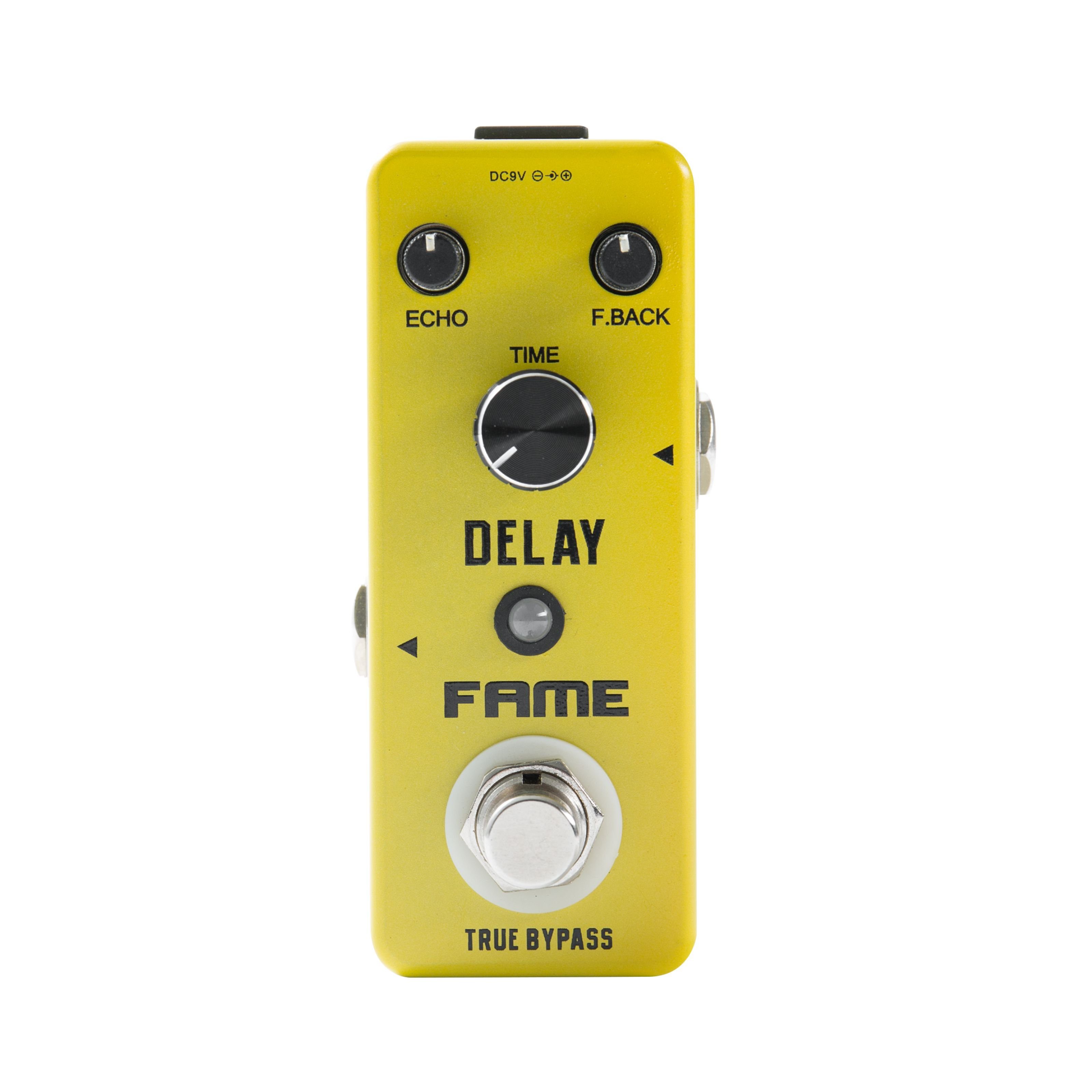 FAME Musikinstrumentenpedal, (LEF-314 Analog Delay, Effektgerät für Gitarren, 20-300ms Verzögerungszeit, Kompaktes Gehäuse, Regler für Time, Echo und Feedback, True Bypass), Analog Delay, Gitarren Effektgerät, LEF-314