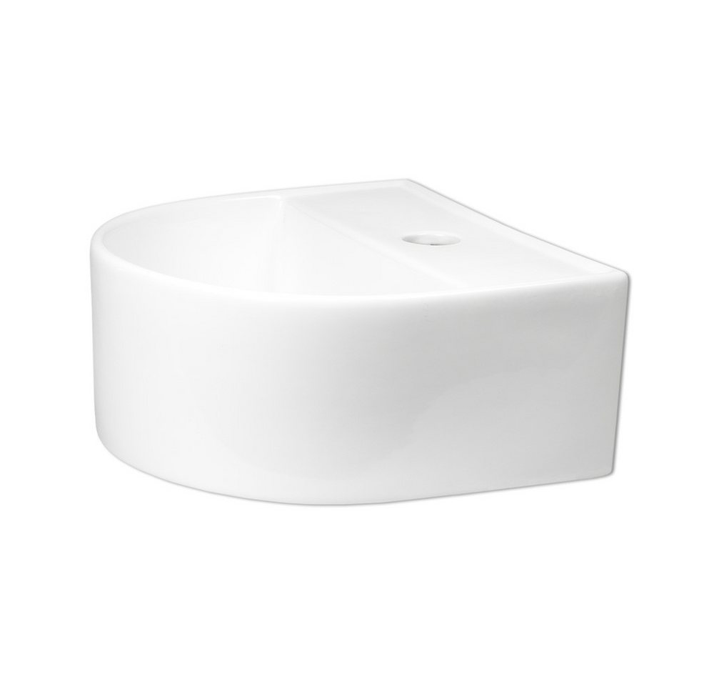 Thumbnail - Stabilo Sanitär Waschbecken Waschbecken Keramik Hängewaschbecken halbrund weiß Komplettset (Komplett-Set, 1-St., mit Kom...