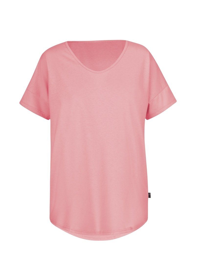 Oversize T-Shirt Trigema V-Ausschnitt puder mit TRIGEMA T-Shirt