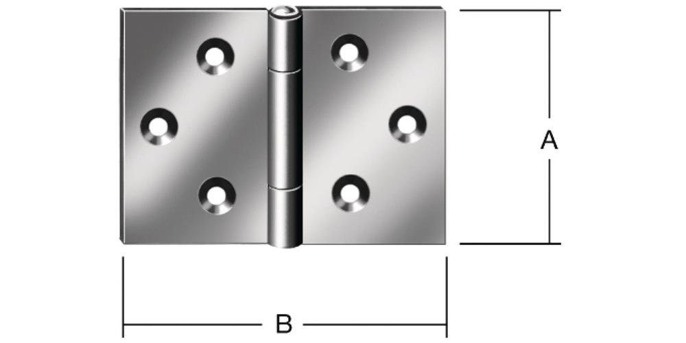 Vormann Möbelbeschlag Scharnier Höhe 40 mm Breite 60 mm Stärke 1,2 mm Stahl blau verzinkt gerollt, breit