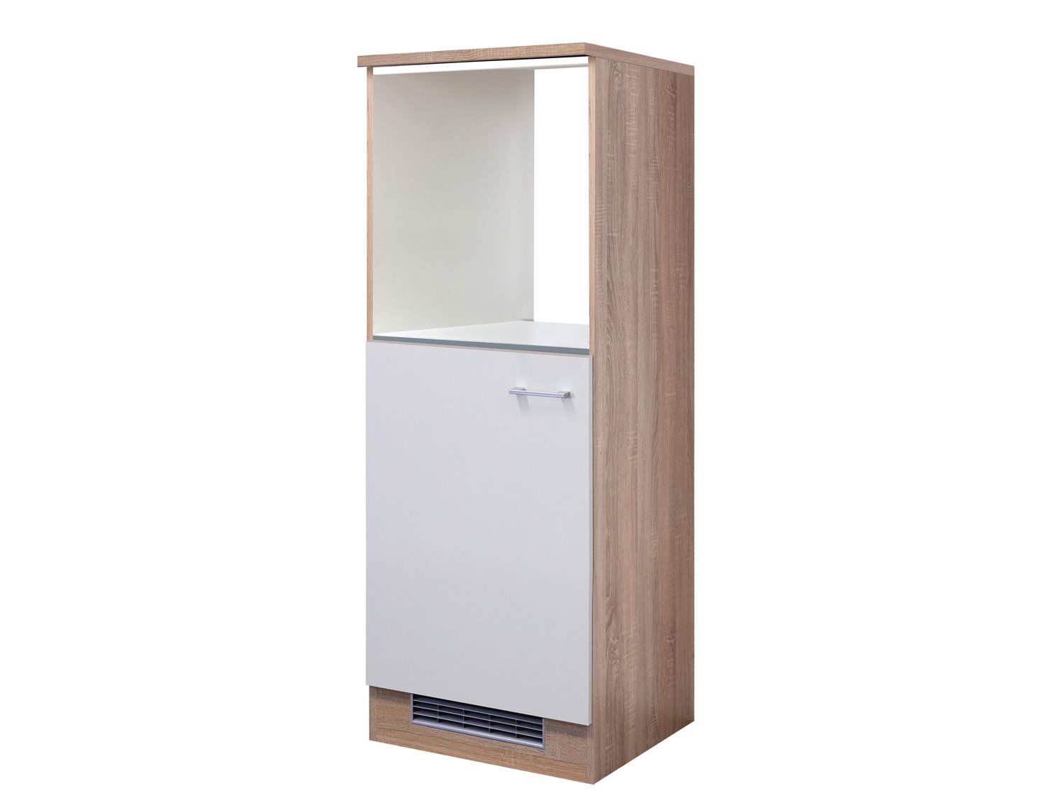 Flex-Well Backofen/Kühlumbauschrank Demi Geräteumbauschrank Küche - 60 cm breit - Weiß Sonoma Eiche – Sale