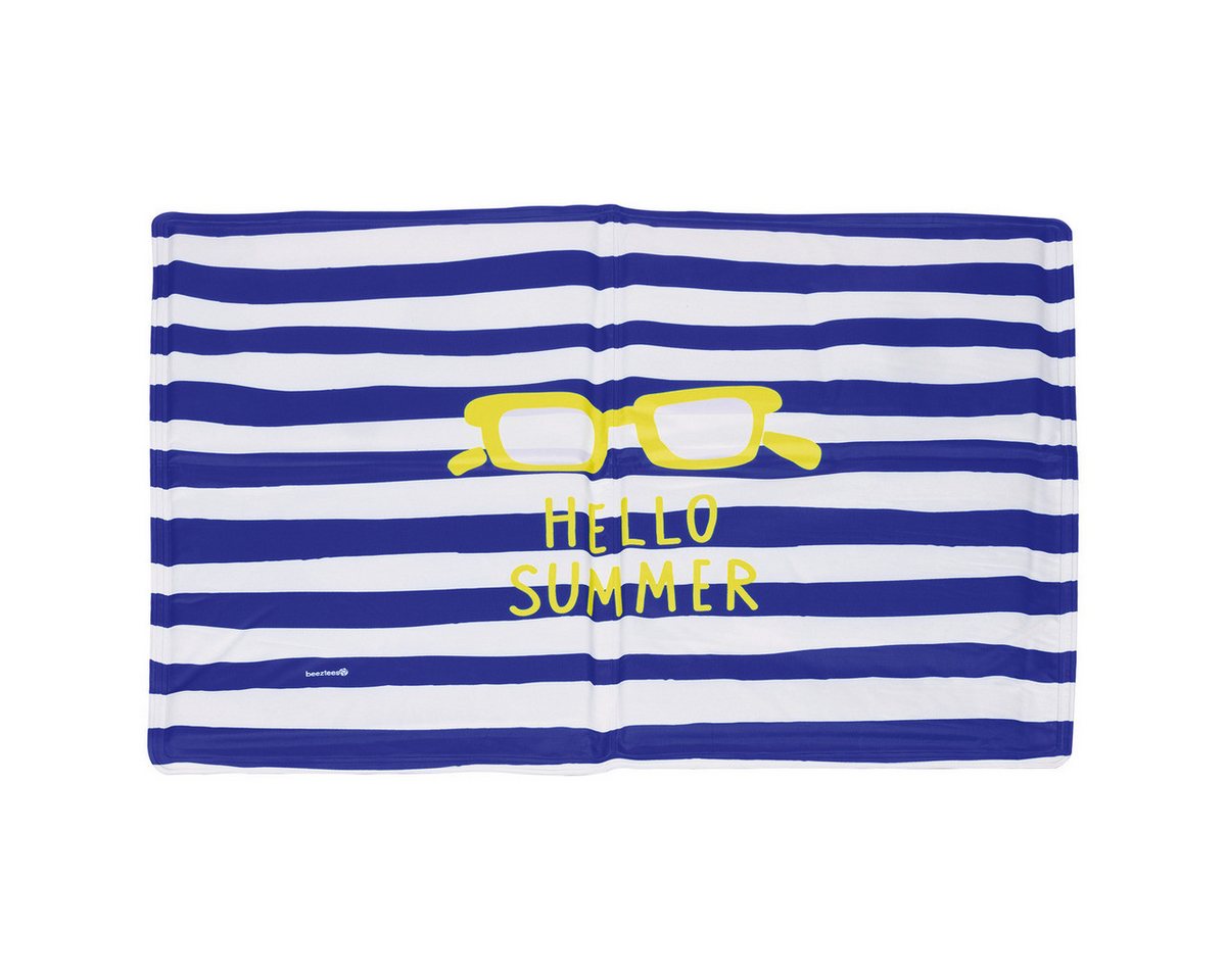 Thumbnail - Beeztees Hundematte Kühlmatte Hello Summer blau/weiß
