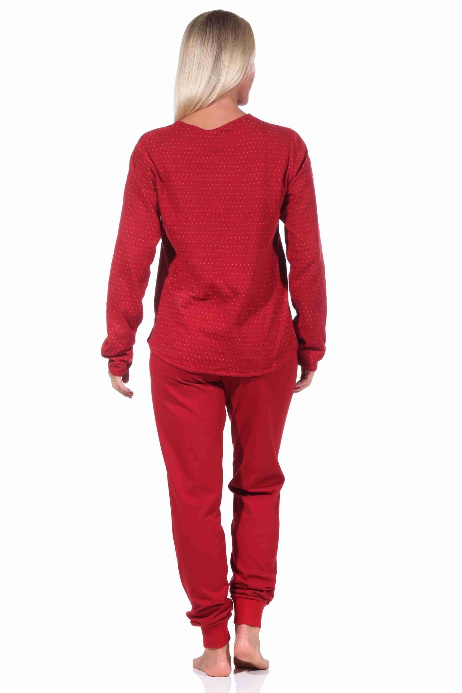 rot Schlafanzug Wende Pyjama 222 Damen 691 10 Normann Pyjama - langarm