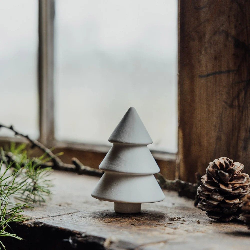 Storefactory Dekoobjekt Baum Granshult Keramik Weiß Weihnachtsdekoration, Deko Baum