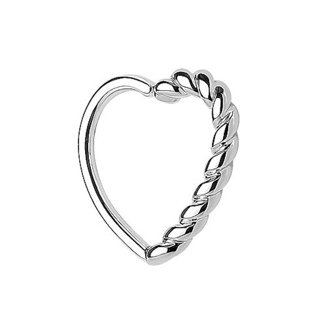 für Taffstyle Ring Piercing geflochten Cartilage Continuous Septum, Herz Ring Helix gedreht Knorpel Silber Tragus Herz Ohrpiercing Piercing-Set Ohr