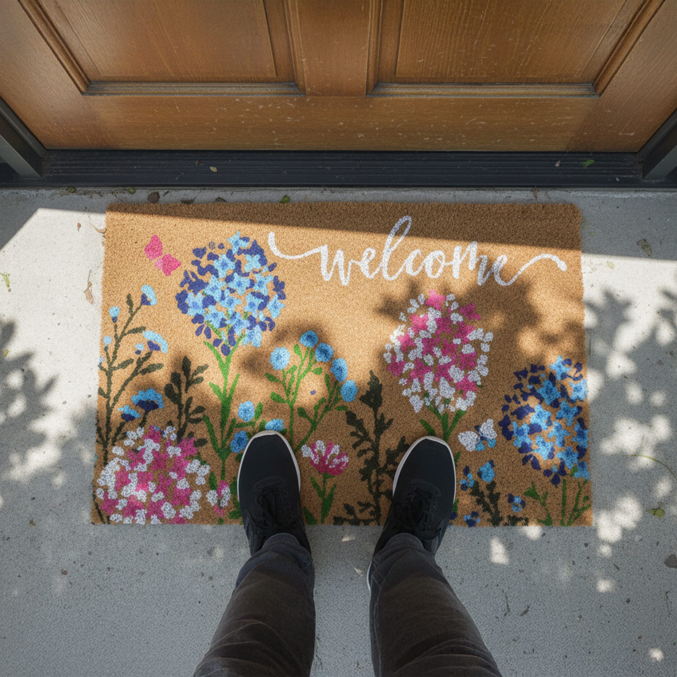 relaxdays Fußmatte Kokos Fußmatte Begrüßung, rechteckig, Höhe: 15 mm, D günstig online kaufen