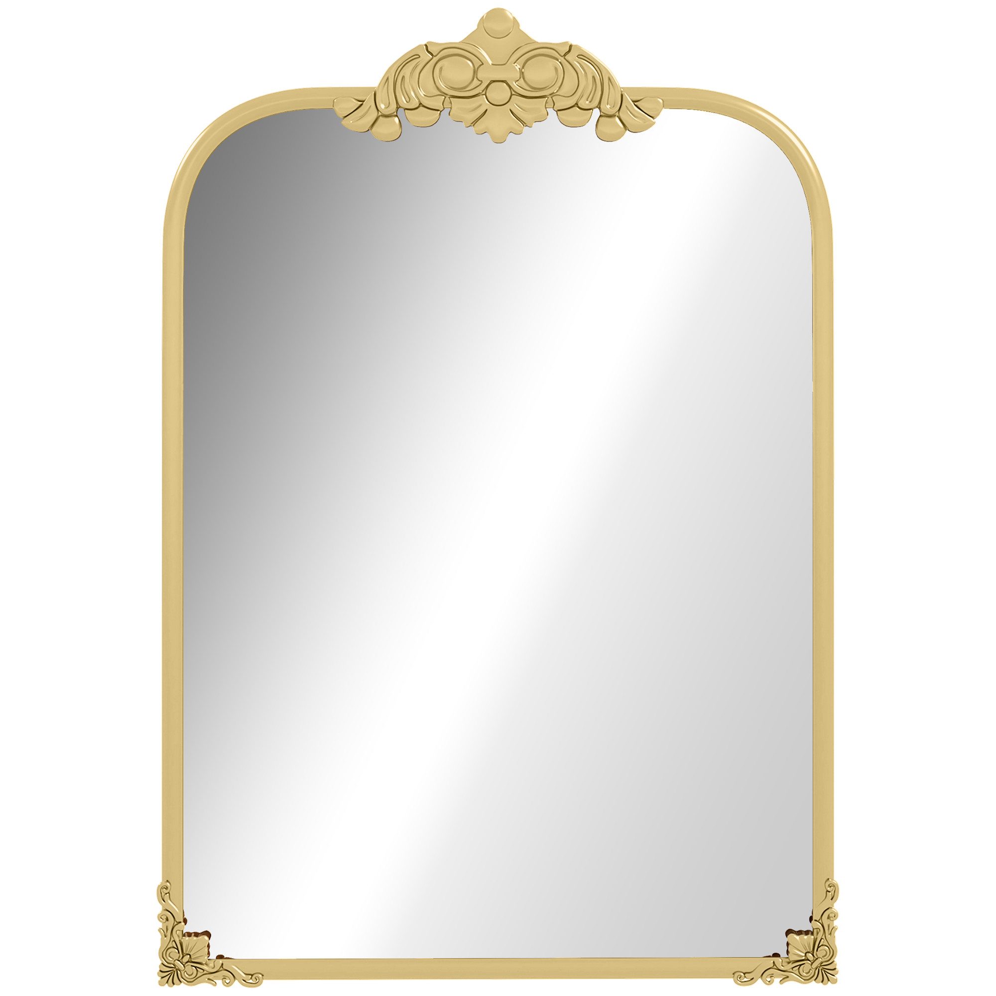 HOMCOM Wandspiegel Spiegel 60 x 87cm mit Rahmen aus Metall Dekorativer Hängespiegel (Badezimmerspiegel, 1-St., Dekospiegel), für Wohnzimmer, Schlafzimmer, Gold