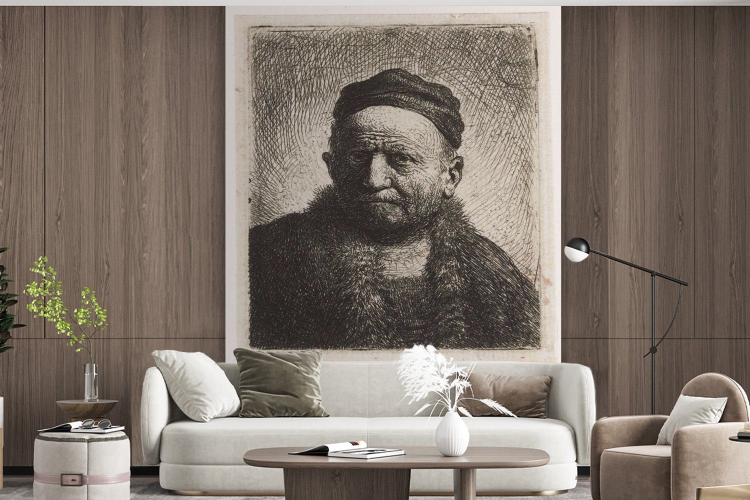 MuchoWow Fototapete Der Mann mit Rembrandt für bedruckt, Fototapete St), (3 Wohnzimmer Vliestapete van Rijn, Matt, Schlafzimmer - Kalotte Küche, der