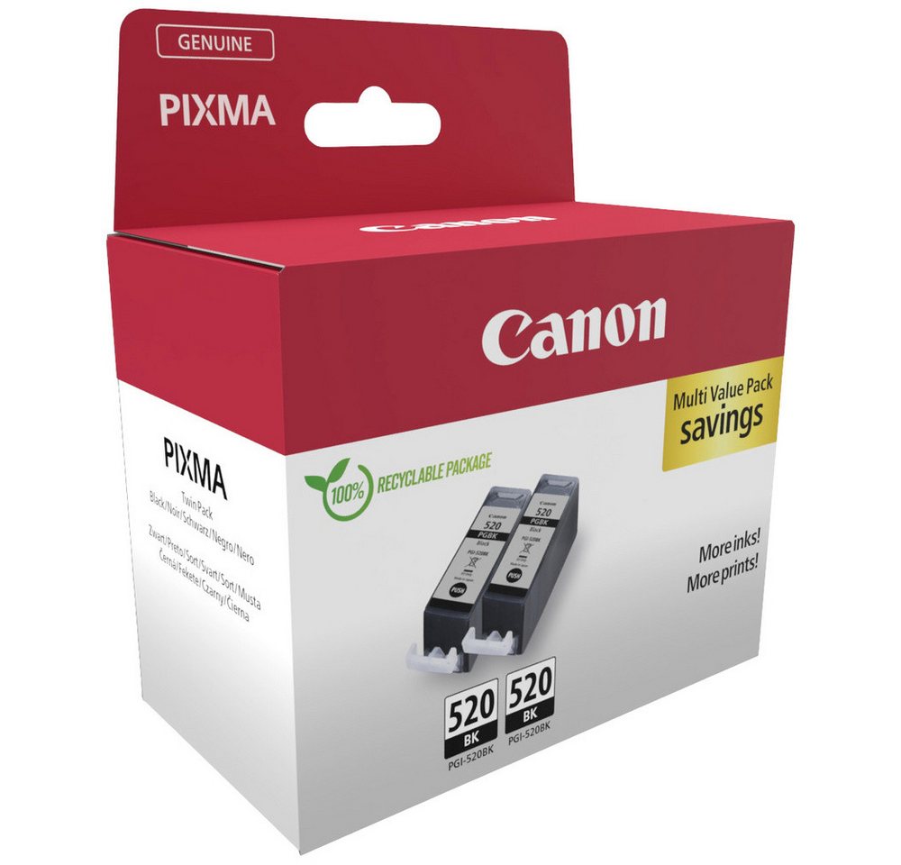 Thumbnail - Canon Druckerpatrone PGI-520 BK Twin Pack Original 2er-Pack Schwarz 29 Tintenpatrone