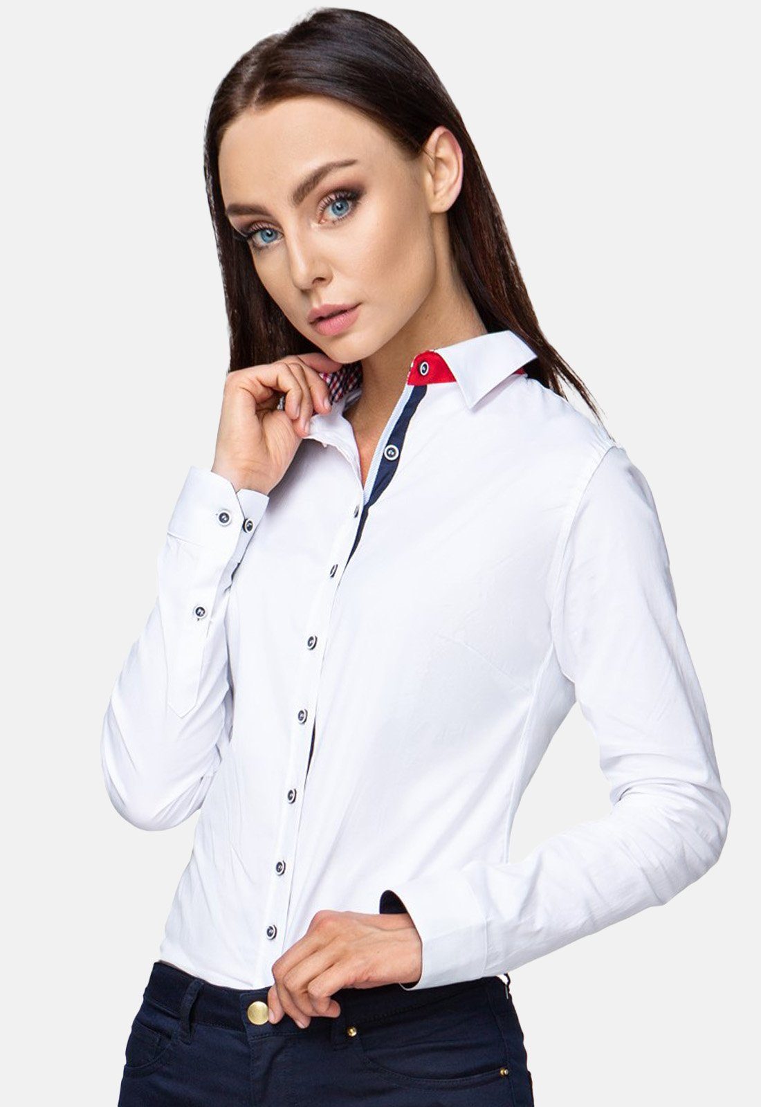 HEVENTON Hemdbluse aus reiner Baumwolle
