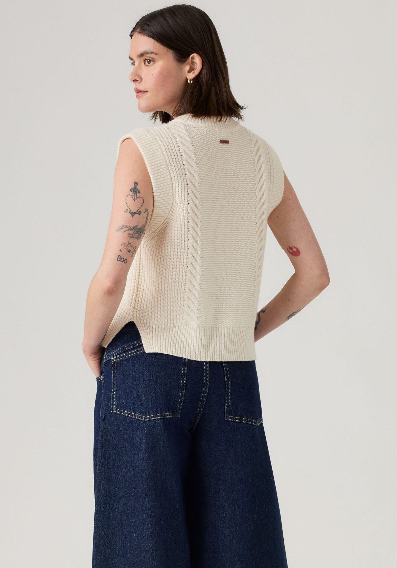 Levi's® Strickweste INES CABLE SWEATE Materialmix mit Wollanteil