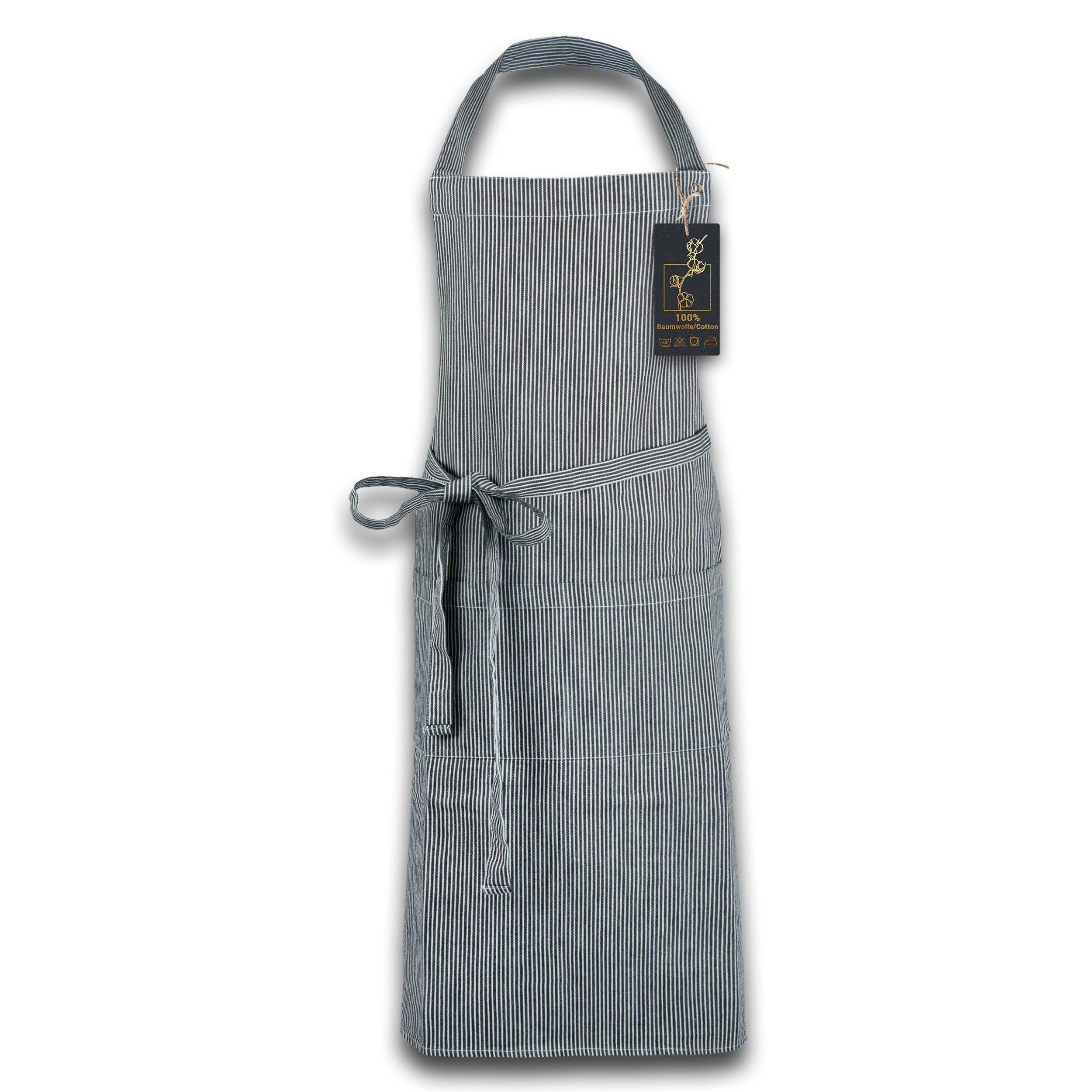 ZOLLNER Kochschürze, 75 x 100 cm, 100% Baumwolle, verstellbaren Nackenband günstig online kaufen