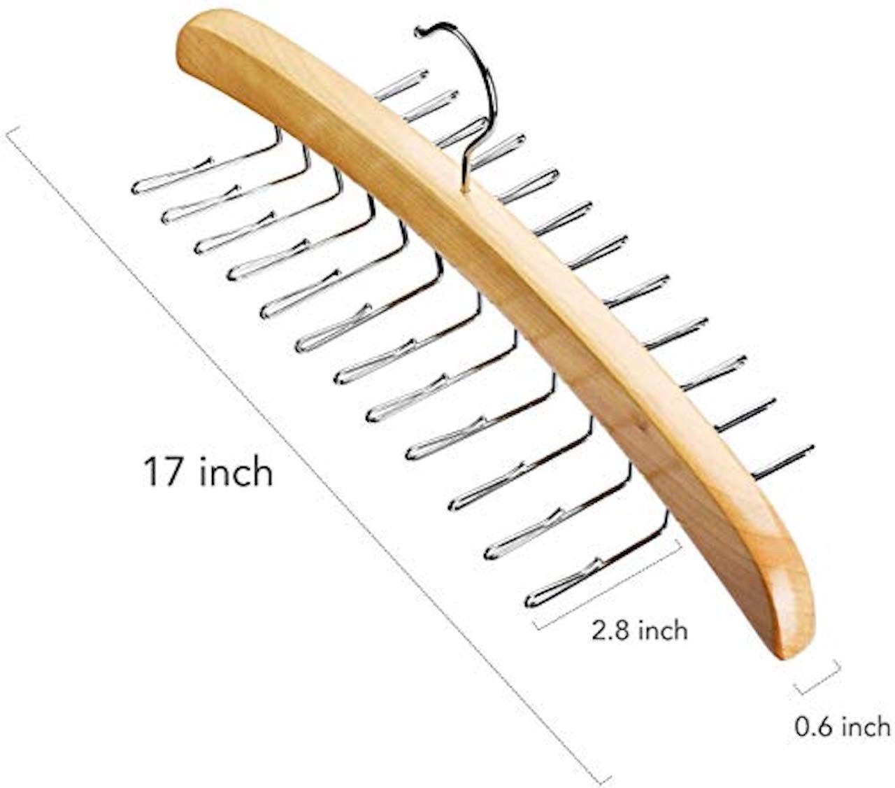 House Day Kleiderbügel Hölzerner Gürtel-Krawattenhalter Aufhänger mit 24 Drehhaken, (Packung, 1-tlg), für Gürtel, Krawatten, Schal, Handtuch