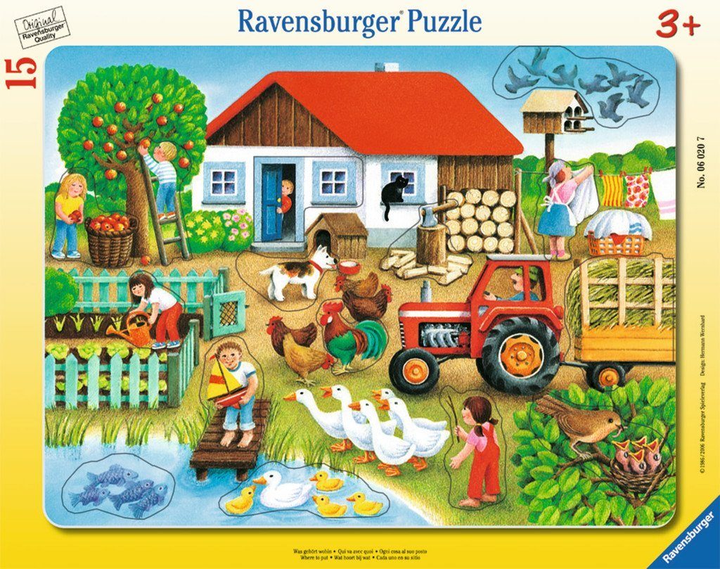 Ravensburger Puzzle 15 Teile Ravensburger Kinder Rahmen Puzzle Was gehört w günstig online kaufen