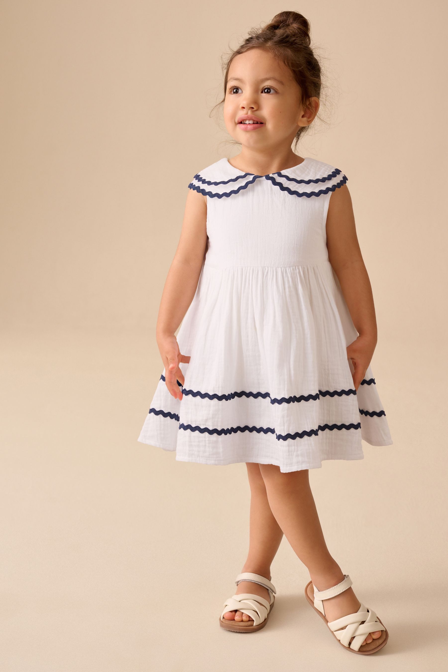 Next Blusenkleid Ric Rac Kleid mit Kragen (1-tlg)