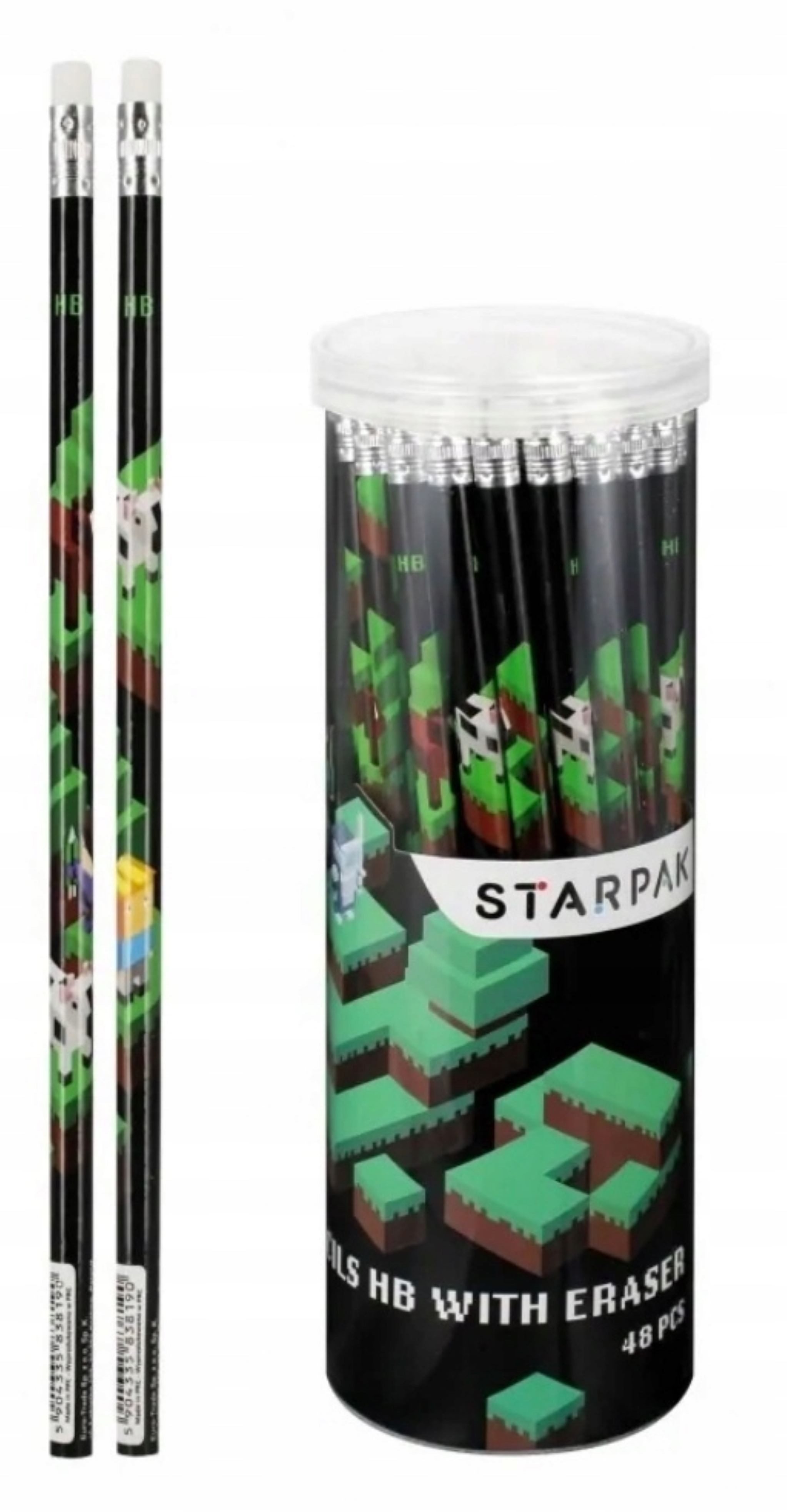 Starpak Bleistift Schulbleistift mit Radiergummi, GAME PIXEL Design, robust, HB, (1-tlg)