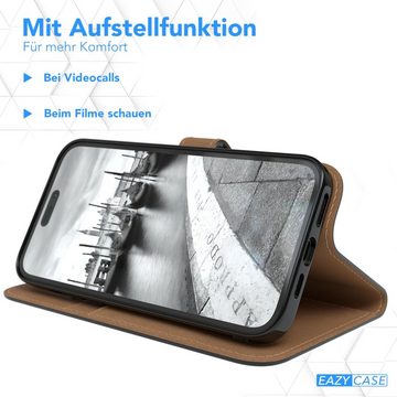 EAZY CASE Handyhülle Uni Bookstyle für Apple iPhone 14 Pro Max 6,7 Zoll, Schutzhülle mit Standfunktion Kartenfach Handytasche aufklappbar Etui