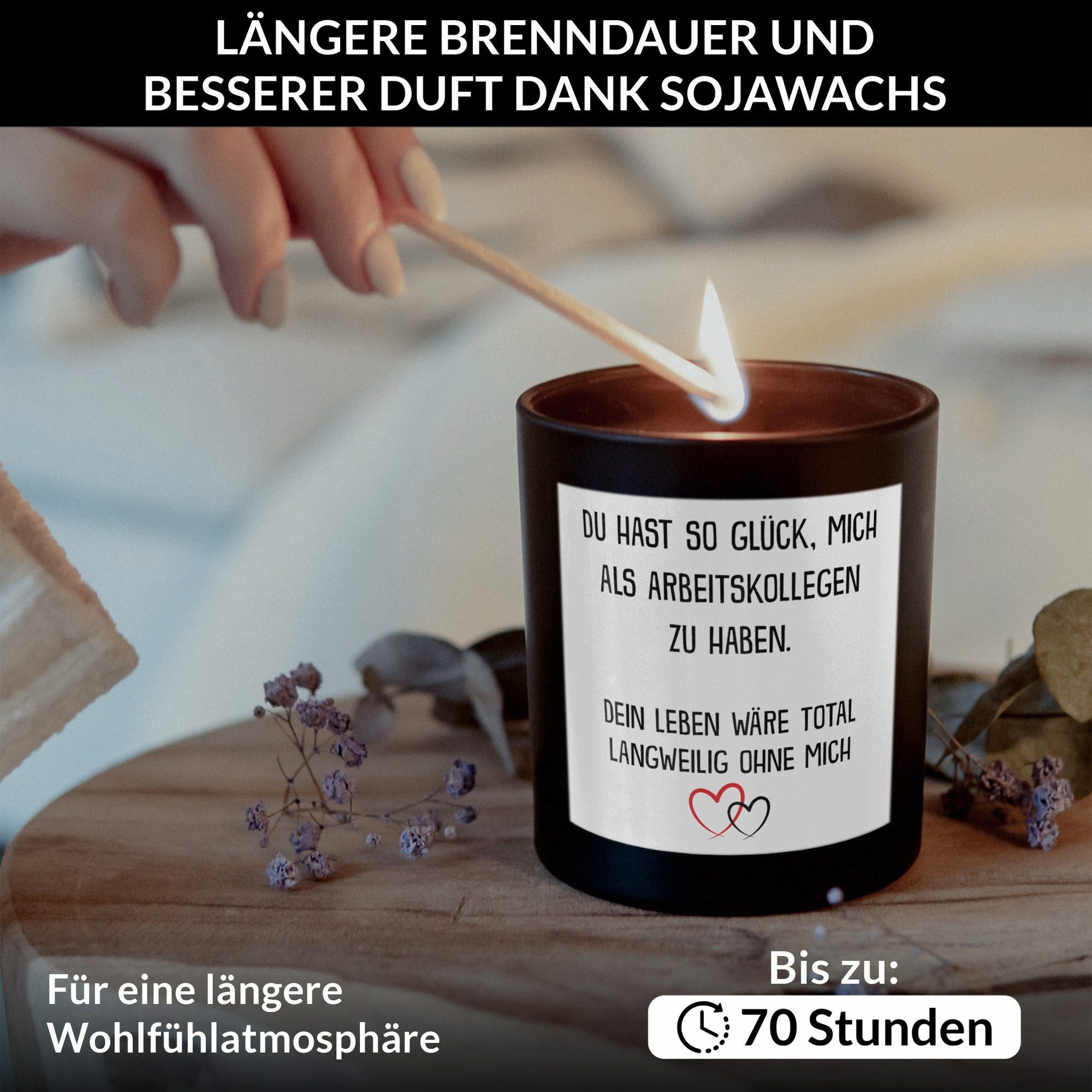 22Feels Duftkerze Deko Wichteln Geschenk Arbeitskollegin von Frau Lustigs Büro Frauen, MADE IN GERMANY, Europäisches Sojawachs, Handgegossen – Bild 4 von 5