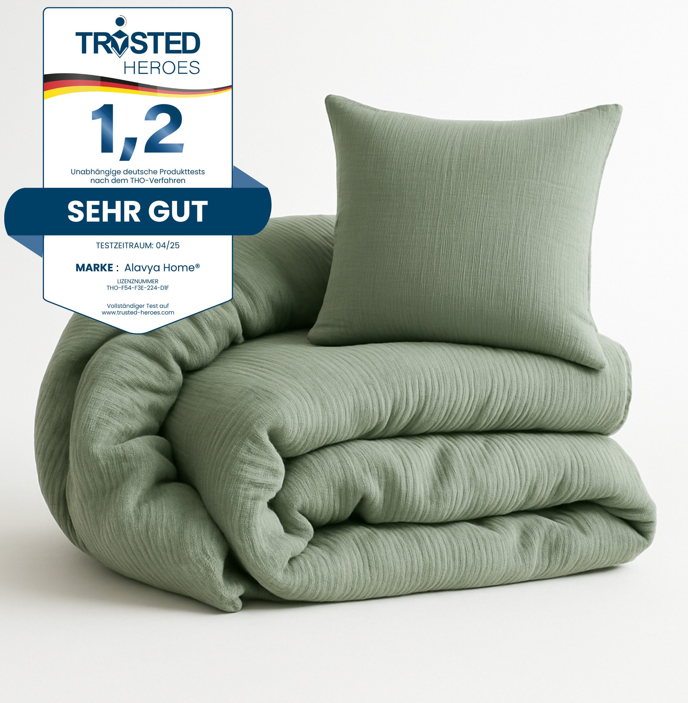 Alavya Home® Постельное белье Musselin GOTS zertifiziert, 100% Bio-Baumwolle, 2 teilig, Bettbezug-Set Постельное белье 135x200 Hypoallergen & Atmungsaktiv
