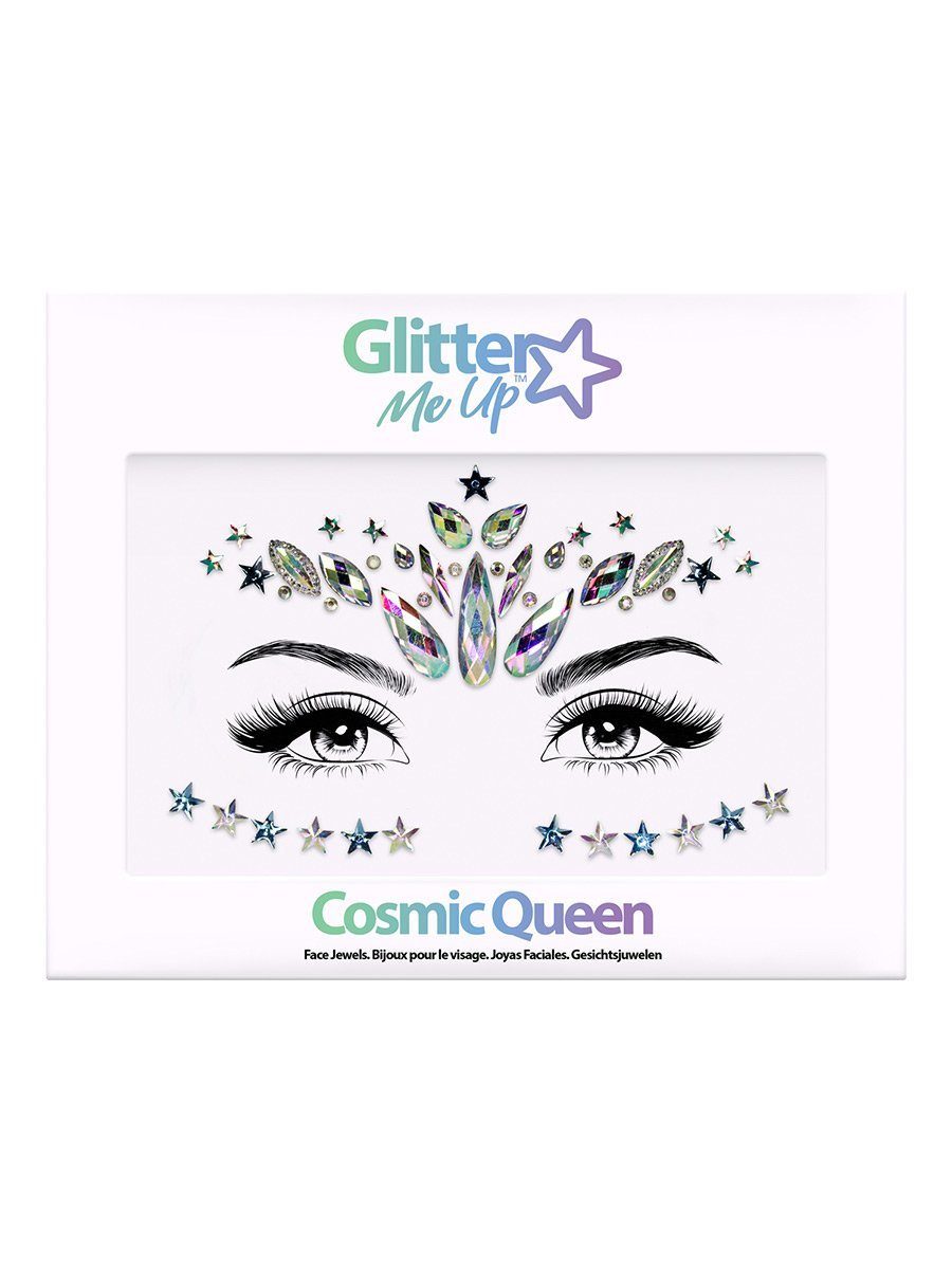 Metamorph Театральный грим Cosmic Queen Face Jewels, Bezaubernde, selbstklebende Glitzersteine für das Gesicht