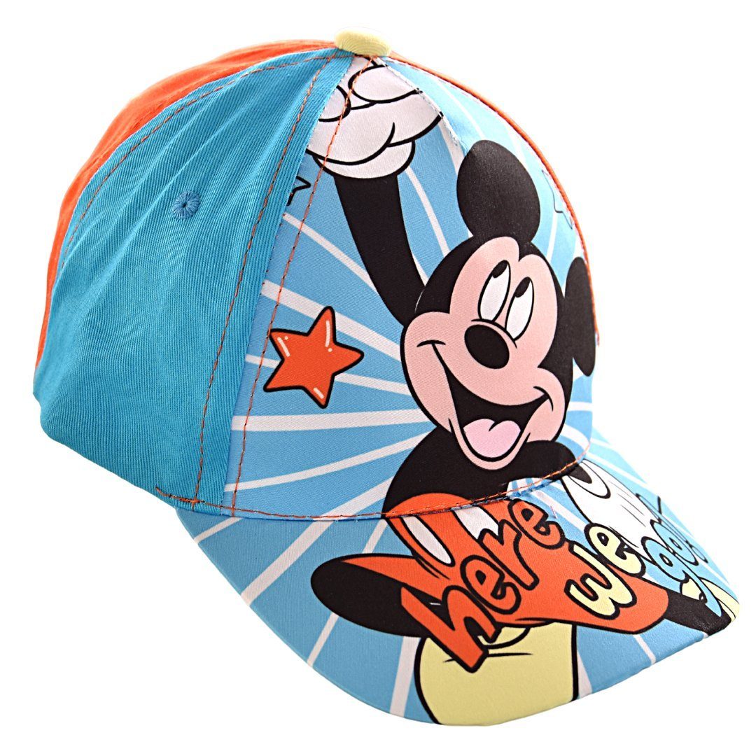 Baumwolle Baseball oder Mickey Hellblau-Orange 54 Mouse Mickey Cap aus Mouse Größe Disney 52 in