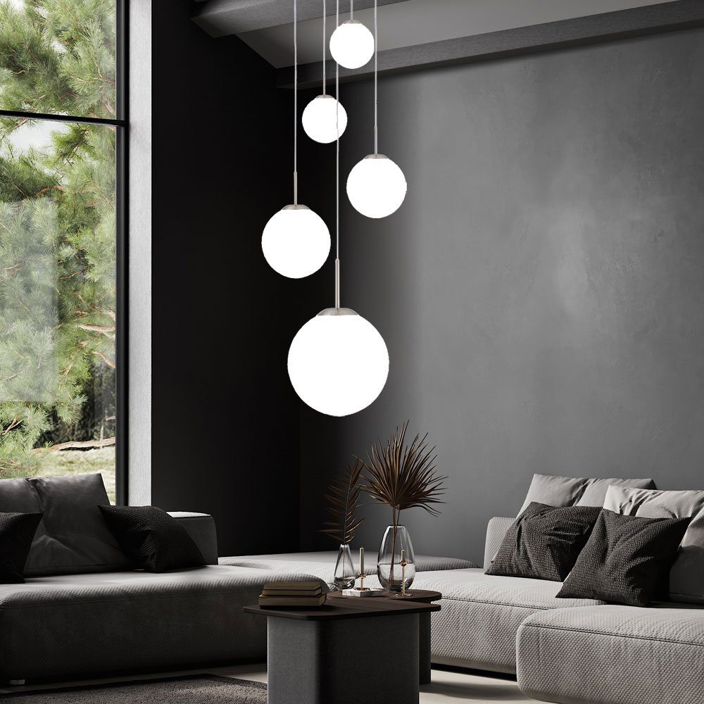 Steinhauer LIGHTING Hängeleuchte, Leuchtmittel nicht inklusive, Hängelampe Esstischleuchte Glaskugel modern Höhe anpassbar Pendellampe