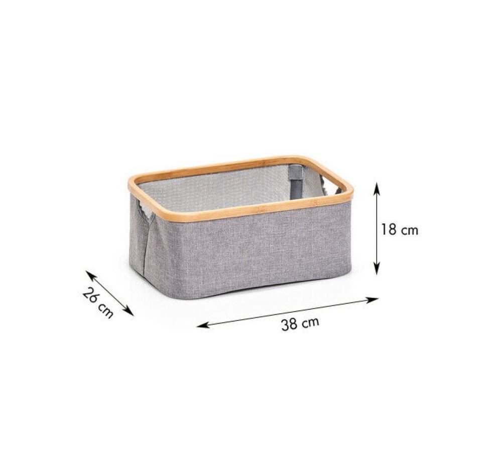 Thumbnail - Zeller Hängeaufbewahrung Faltbox Bamboo Grau 38 x 18 cm Ordnung Korb Kiste Aufbewahrung