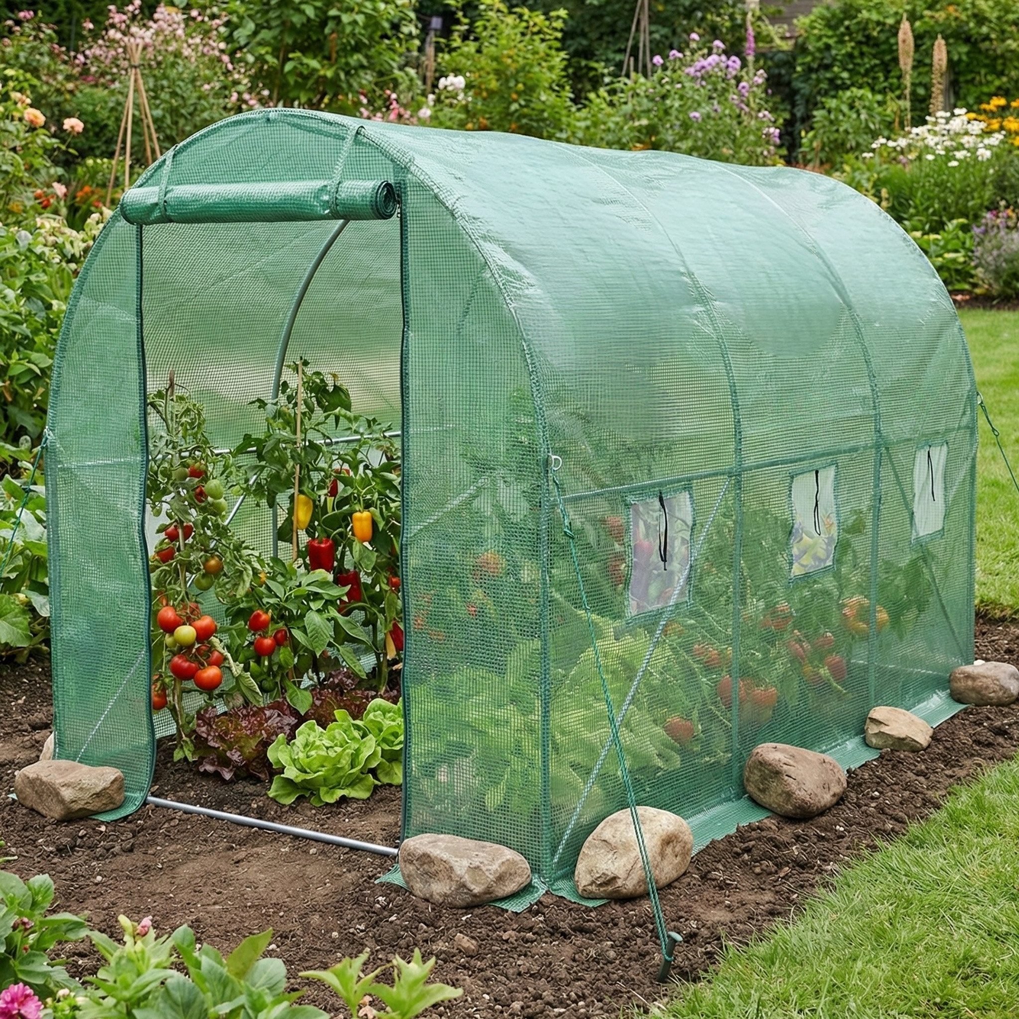 EDENIA Foliengewächshaus Folientunnel für den Garten KARDO, 2 x 3 m