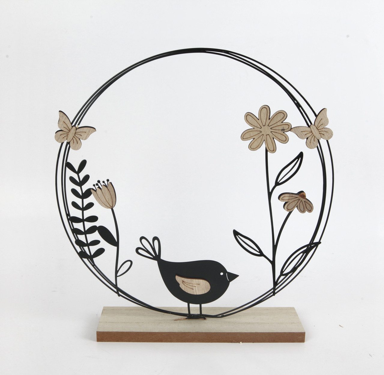 Trend Line Dekokranz TrendLine Aufsteller Holz mit Vogel und Blumen 29 günstig online kaufen