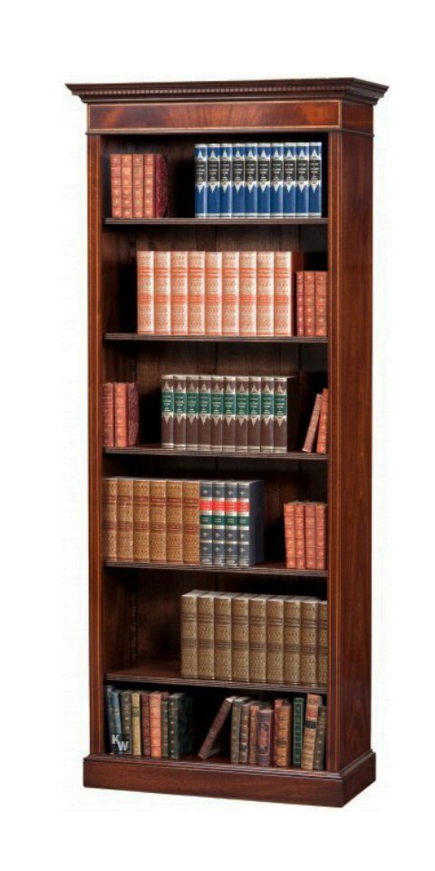 Kai Wiechmann Bücherregal Standregal englischer Stil Premium Regal 90 cm mit verstellbaren Böden, mit dekorativer Krone Handmade in GB
