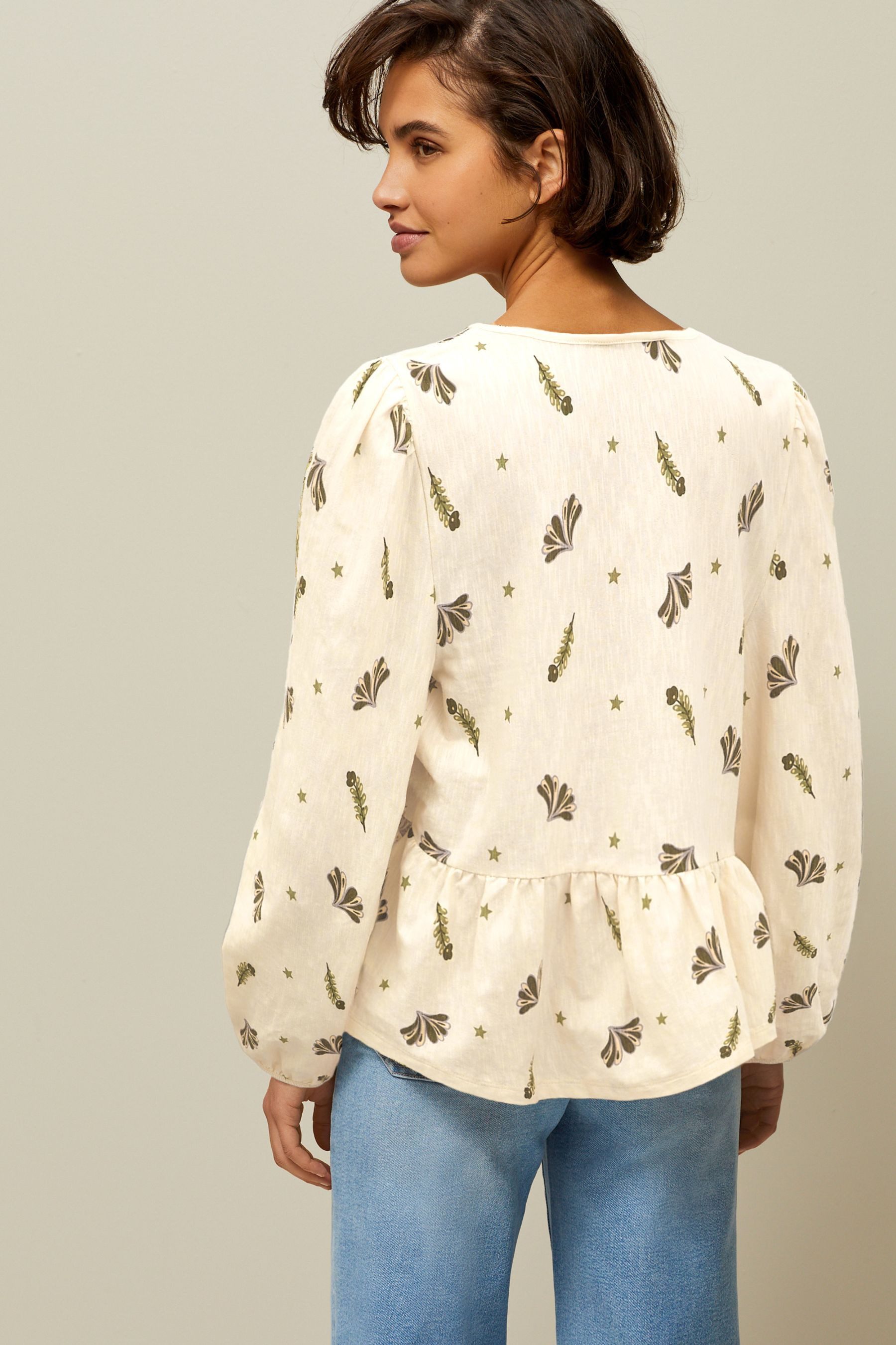 Next Blusenshirt Langarmoberteil mit Zierdrehung vorne (1-tlg)