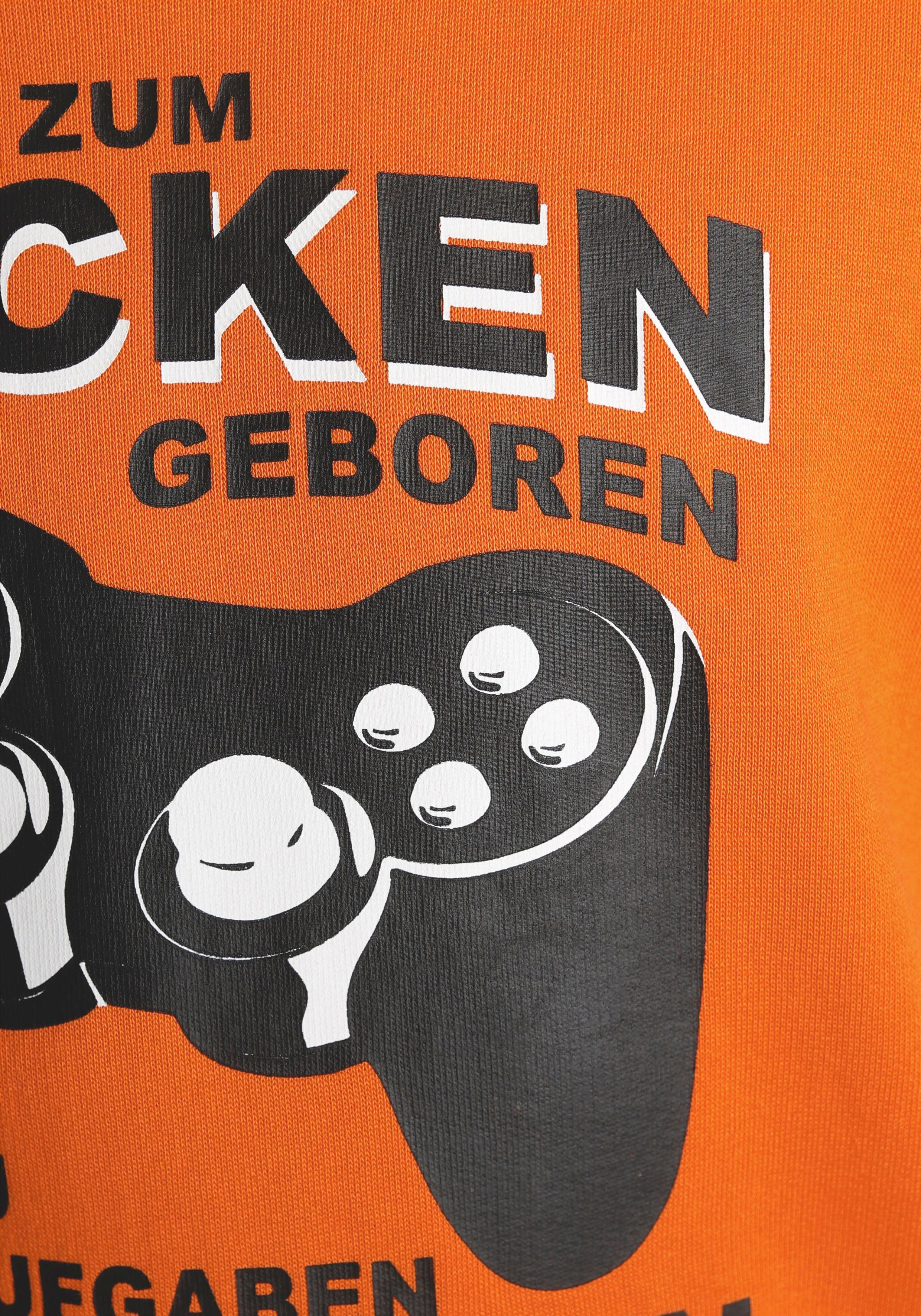 KIDSWORLD Kapuzensweatshirt FÜR ZOCKER Langarm, mit Rippbündchen, bedruckt