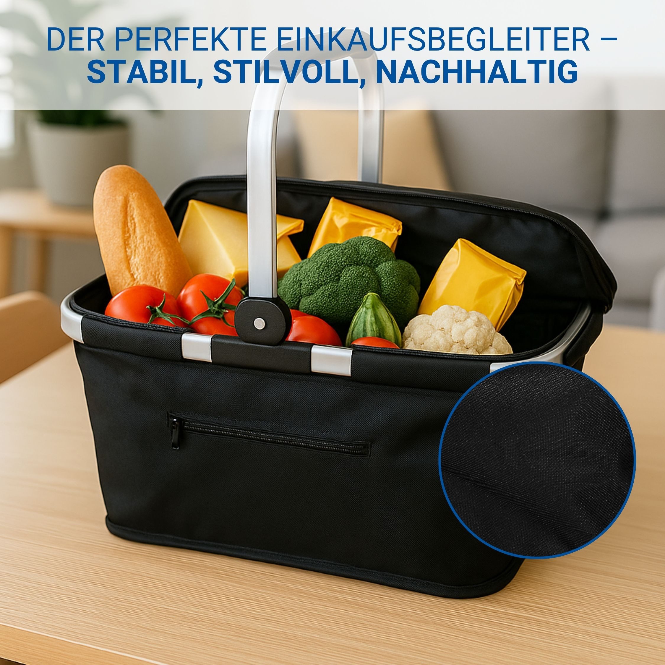 elasto Tragetasche Kühlkorb mit Henkel ca. 30 L - faltbarer Einkaufskorb – Bild 5 von 5
