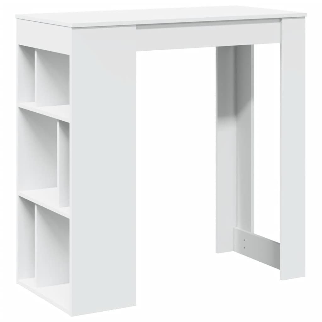 vidaXL Esstisch Bartisch mit Regal Weiß günstig online kaufen