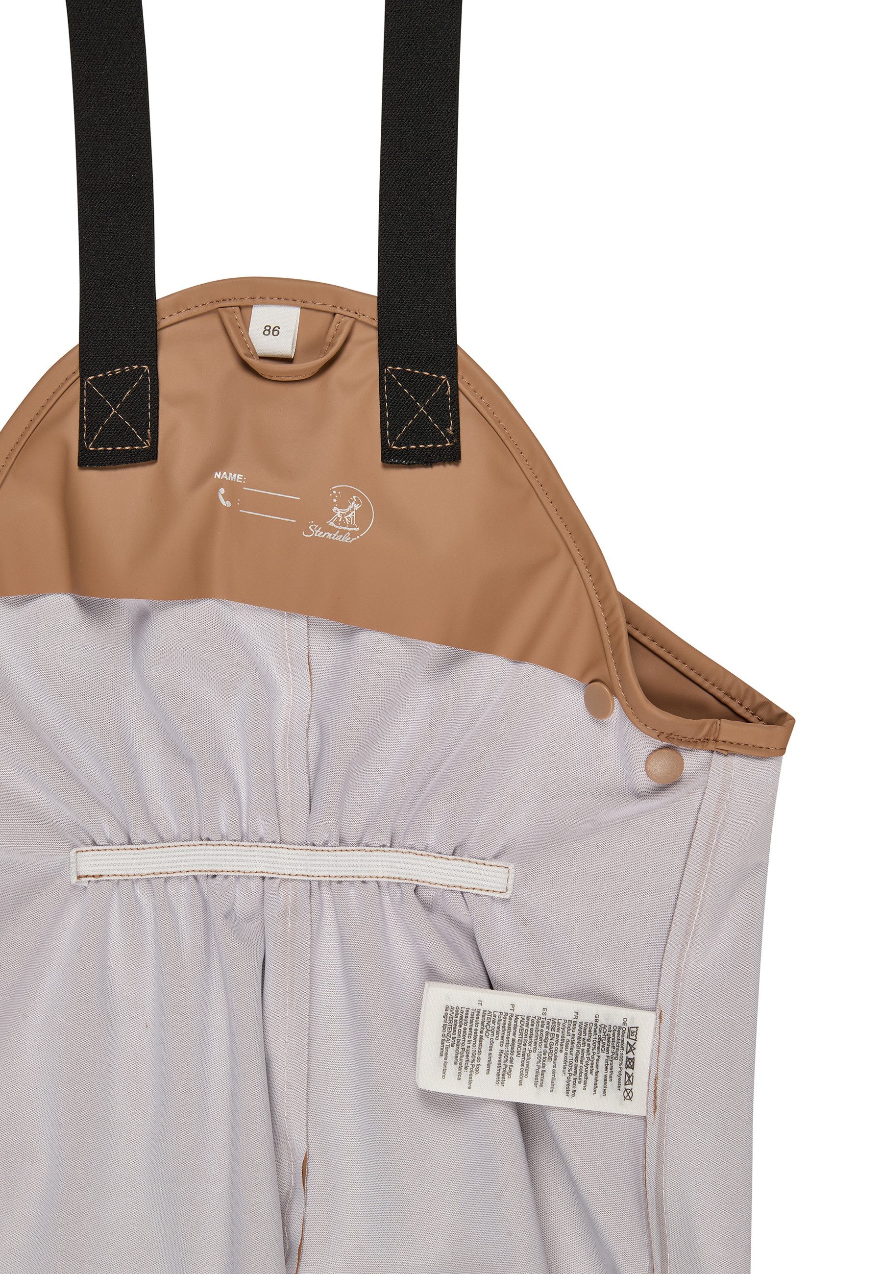 Sterntaler® Regenhose Regenhose ungefüttert uni (1-tlg., Regenträgerhose mit Druckknöpfen, Regenhose mit süßen Motiven) Kinder Hosenträger mit Reflektoren, Matschhosenträger verstellbar