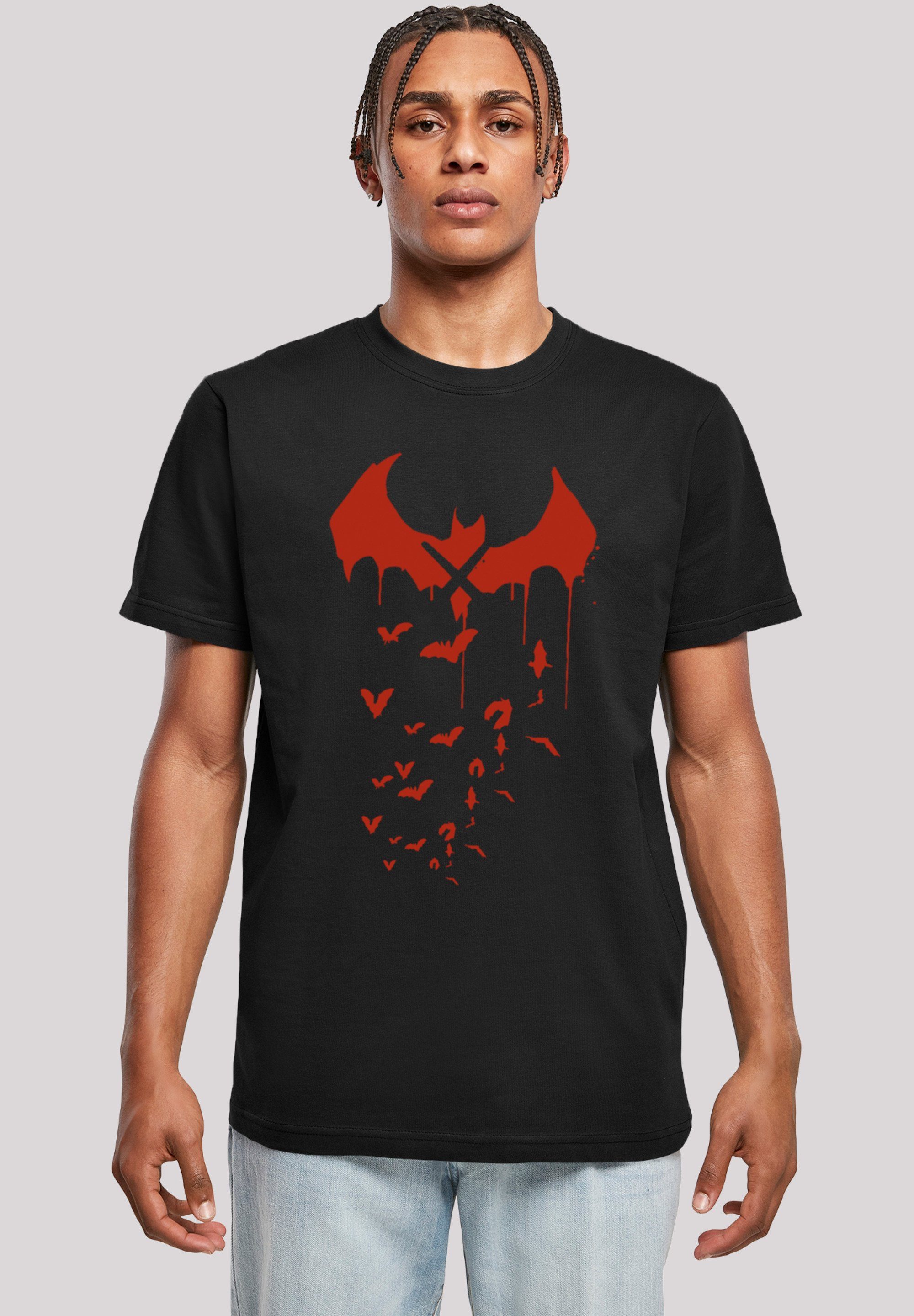 F4NT4STIC T-Shirt DC Comics Batman Arkham Knight Bats X Drip Print schwarz