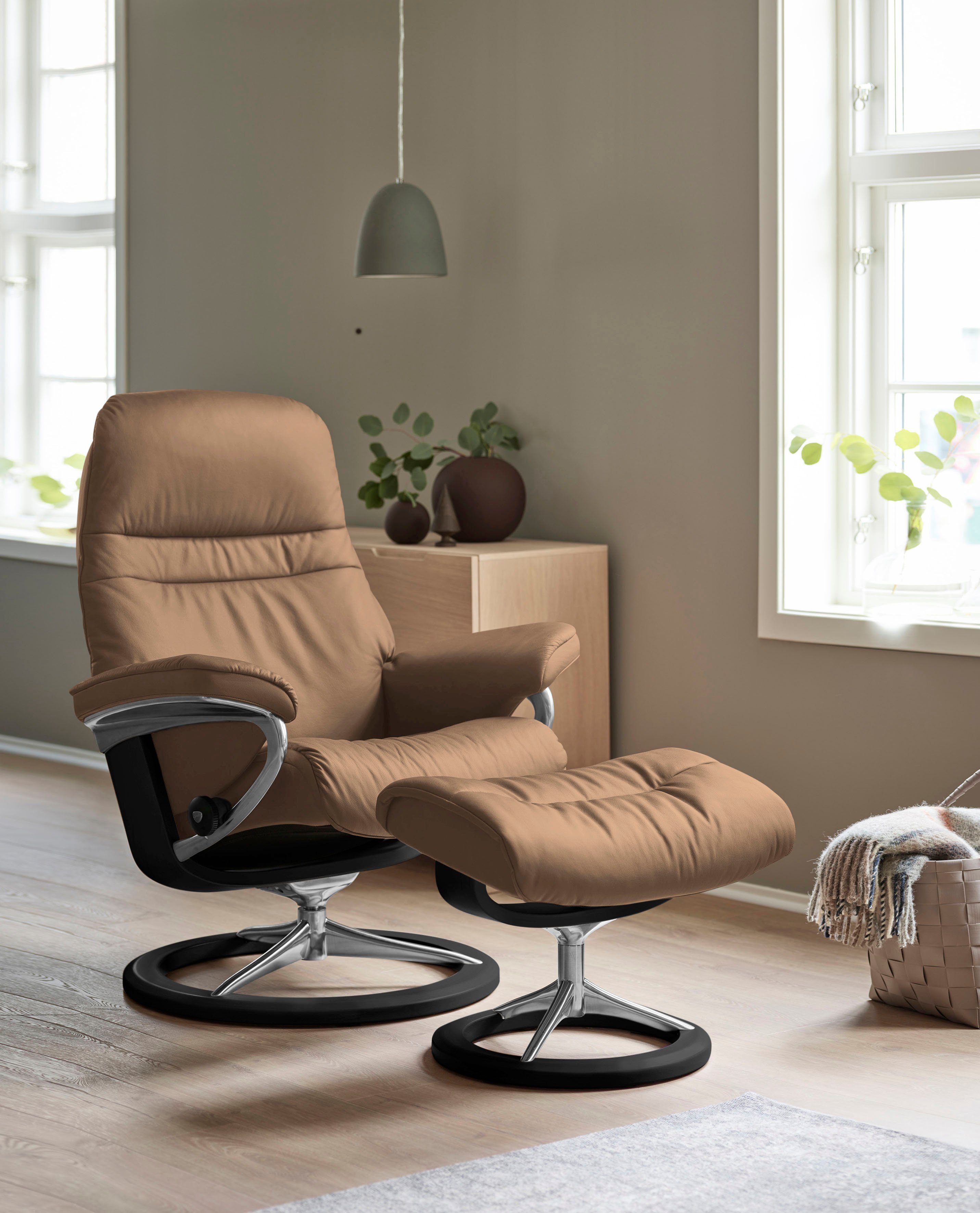 Schwarz mit Stressless® Signature Base, Relaxsessel M, Größe Gestell Sunrise,