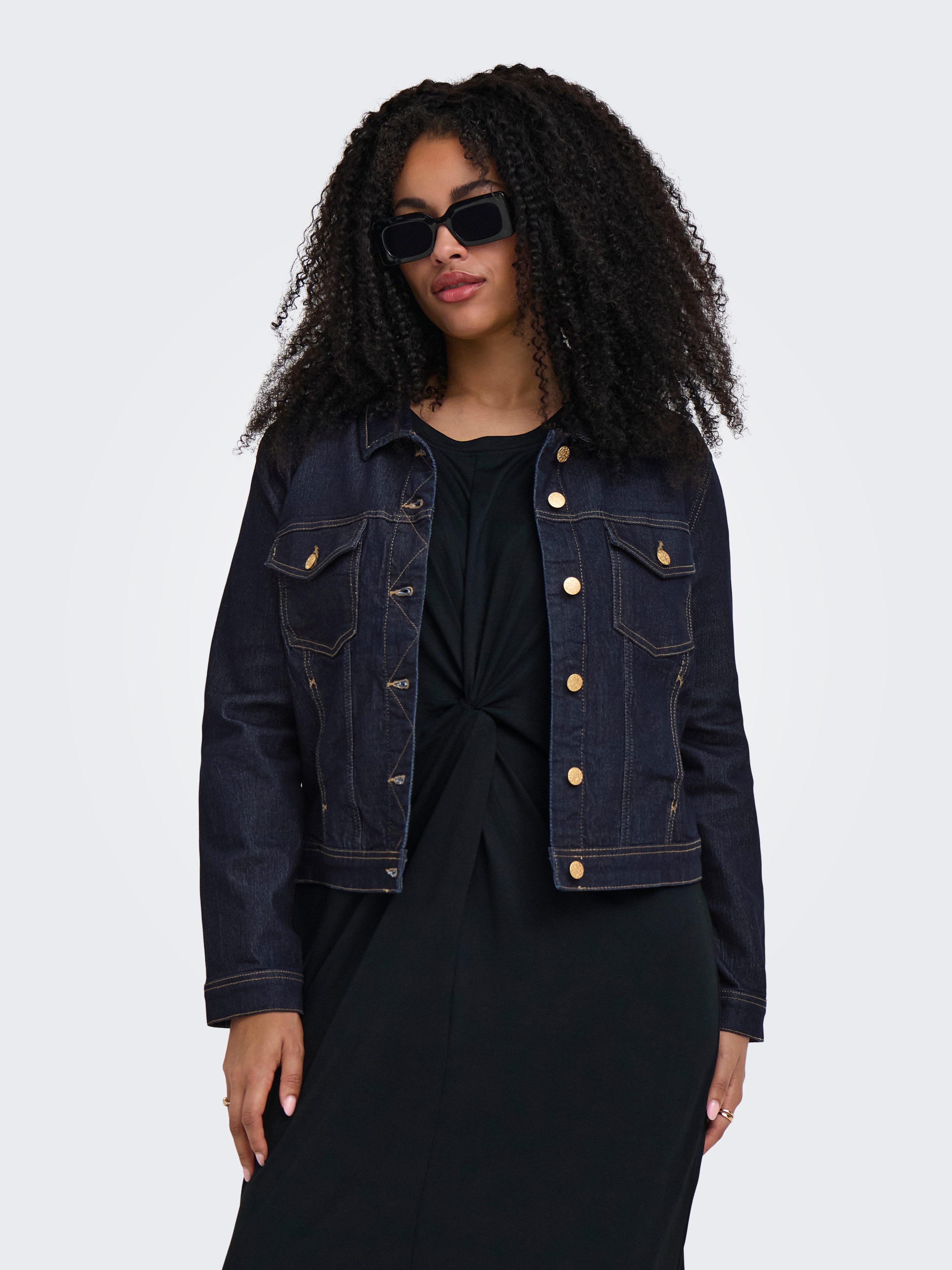 ONLY CARMAKOMA Jeansjacke CARWESPA LS RINSE JACKET DNM NOOS Baumwollmischung, Regular Fit