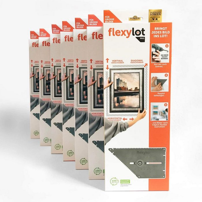 flexylot Bilderrahmen-Set 7x Bildaufhängung PRO Bildausrichtung Bohrhilfe Markierung Rahmen RF12313